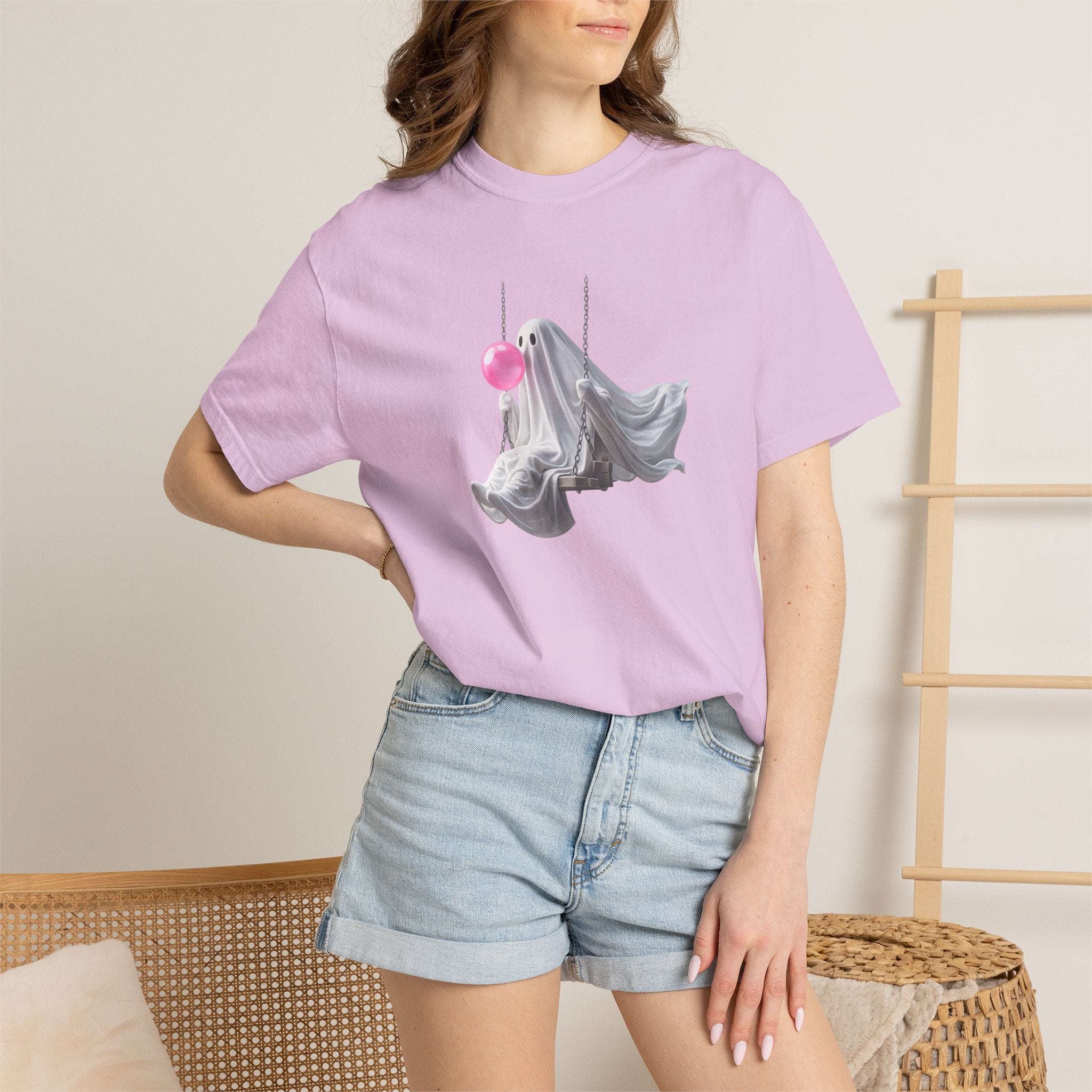 Ghosts on a Swing T‑Shirt — Playful Halloween Graphic Tee