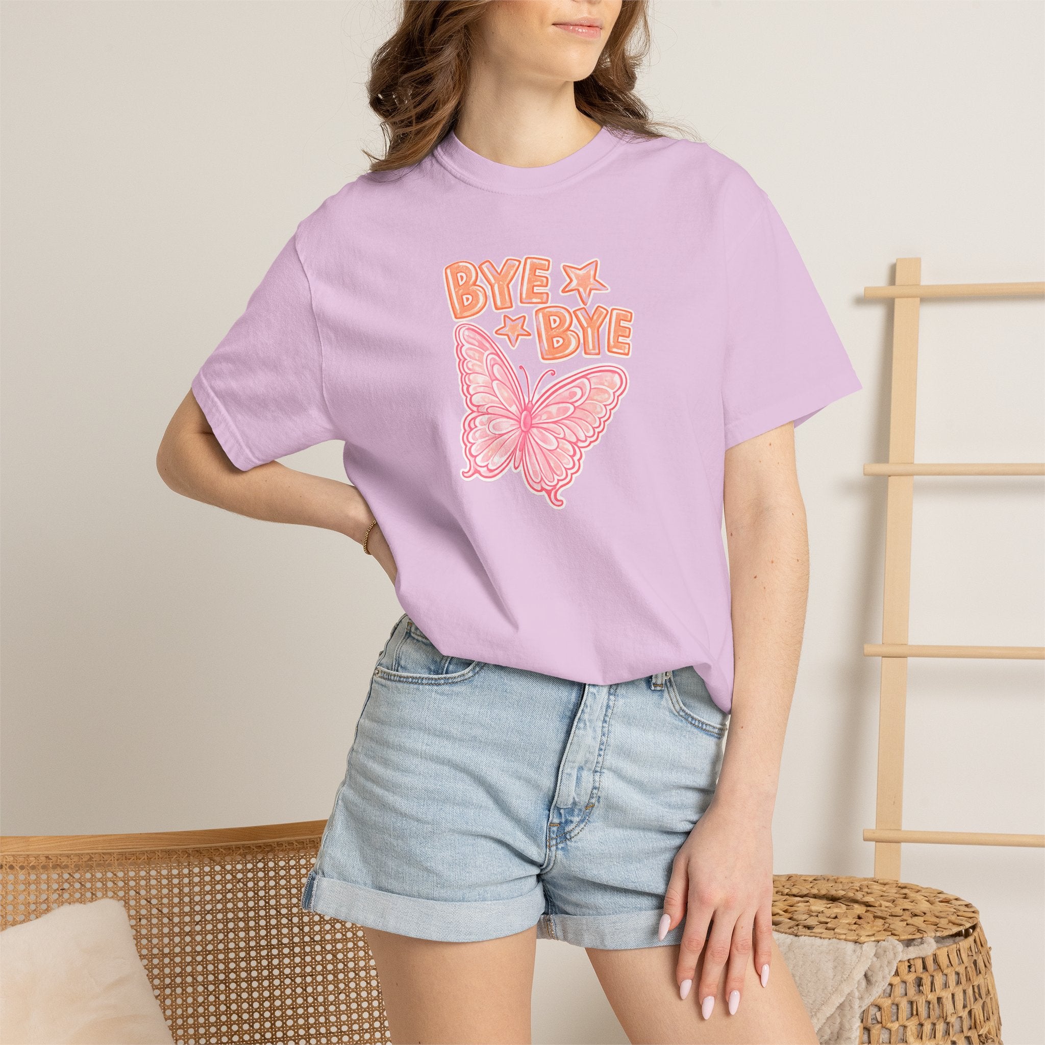 Bye Bye Butterfly T-Shirt — Retro Pink Graphic Tee