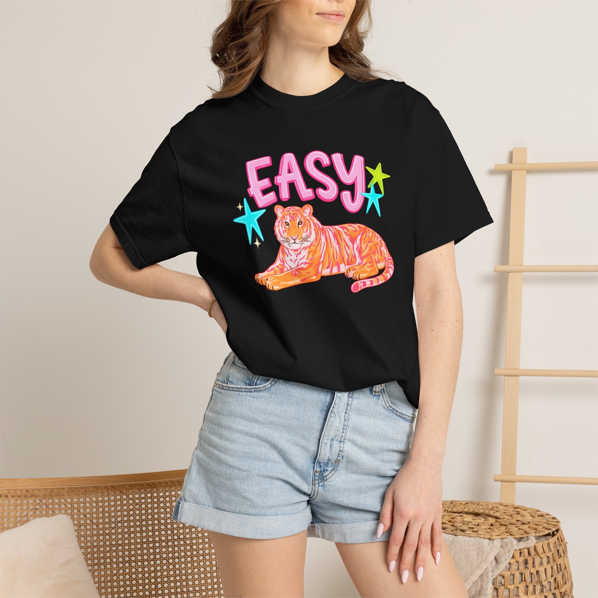 Easy Tiger T-Shirt — Retro Pink Tiger Graphic Tee