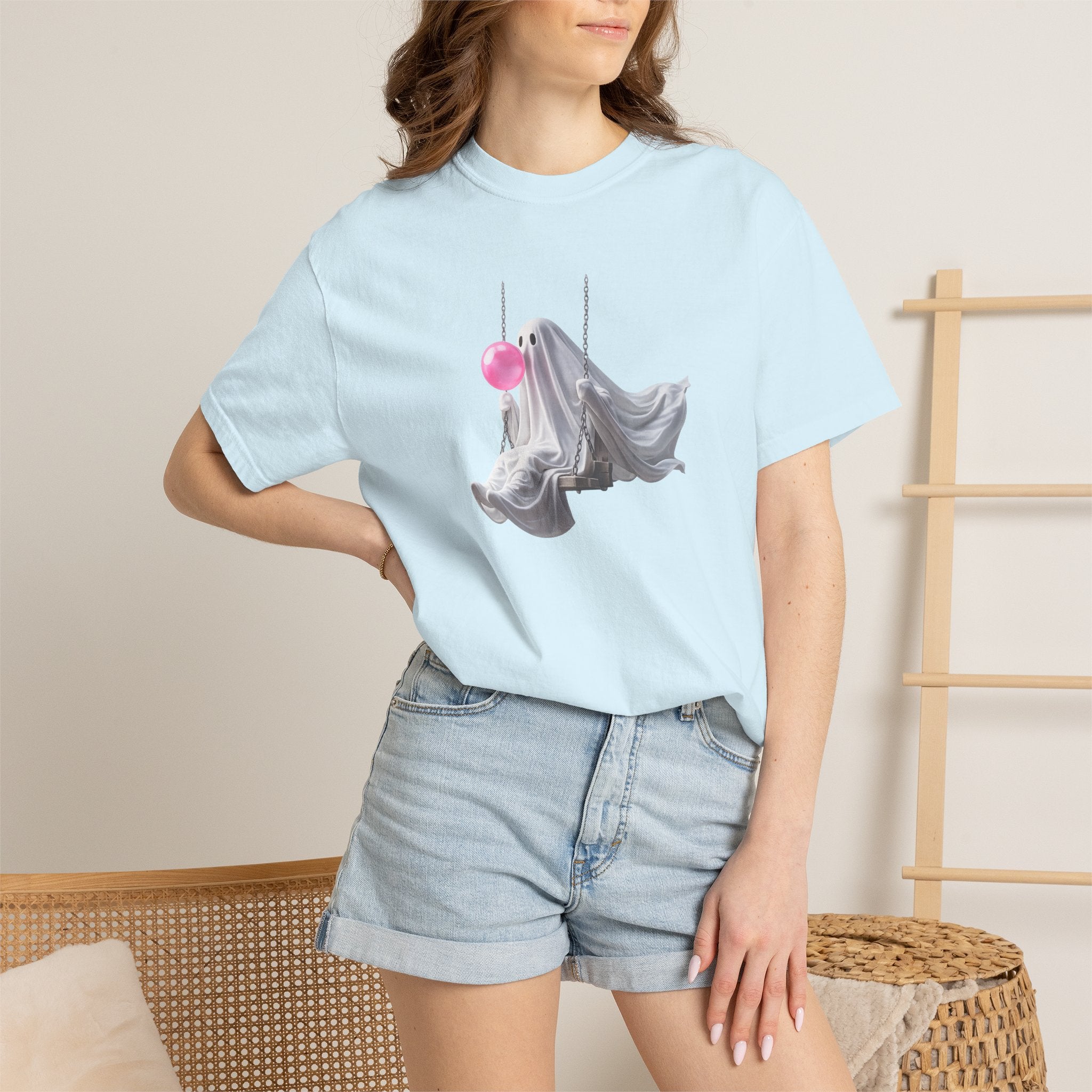 Ghosts on a Swing T‑Shirt — Playful Halloween Graphic Tee