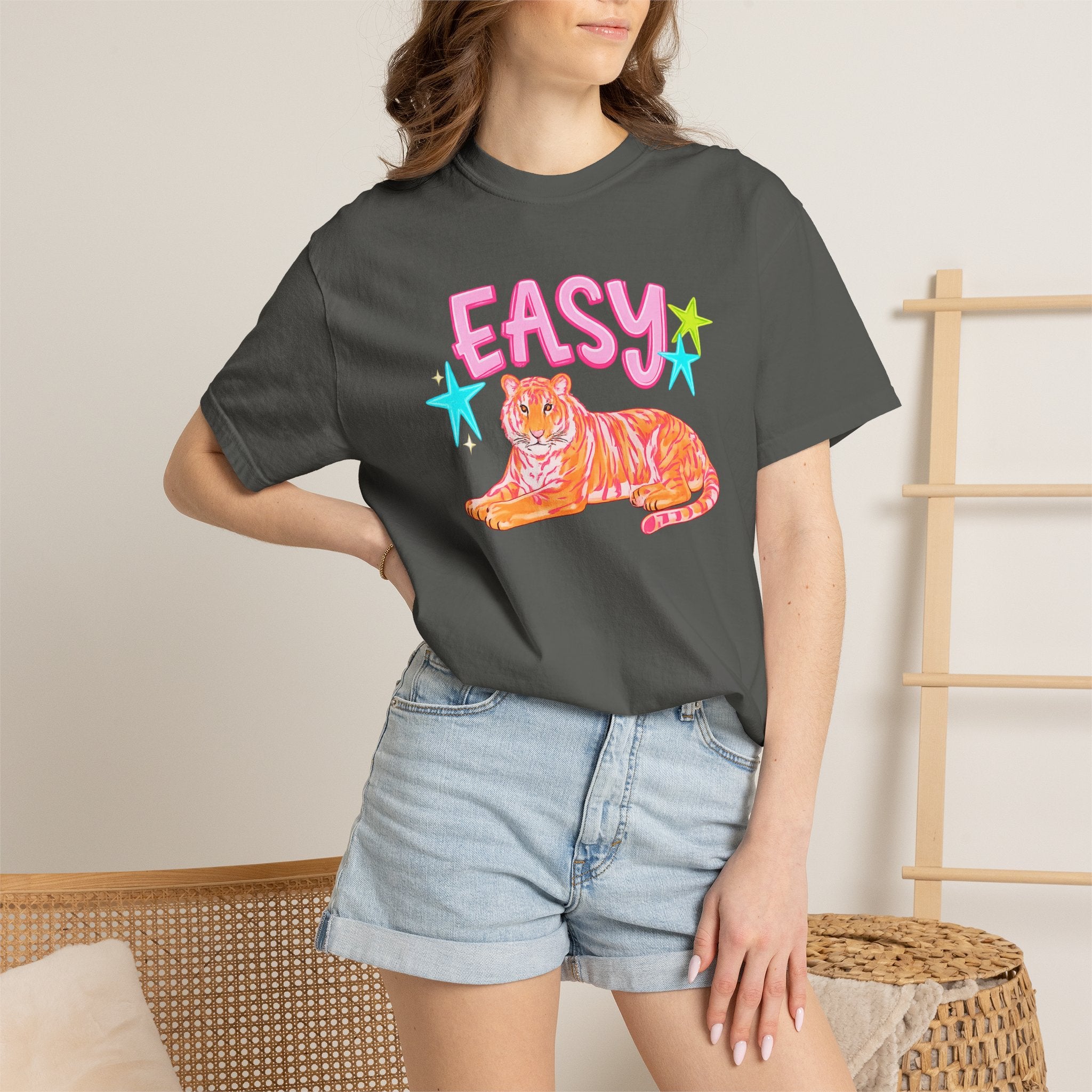 Easy Tiger T-Shirt — Retro Pink Tiger Graphic Tee