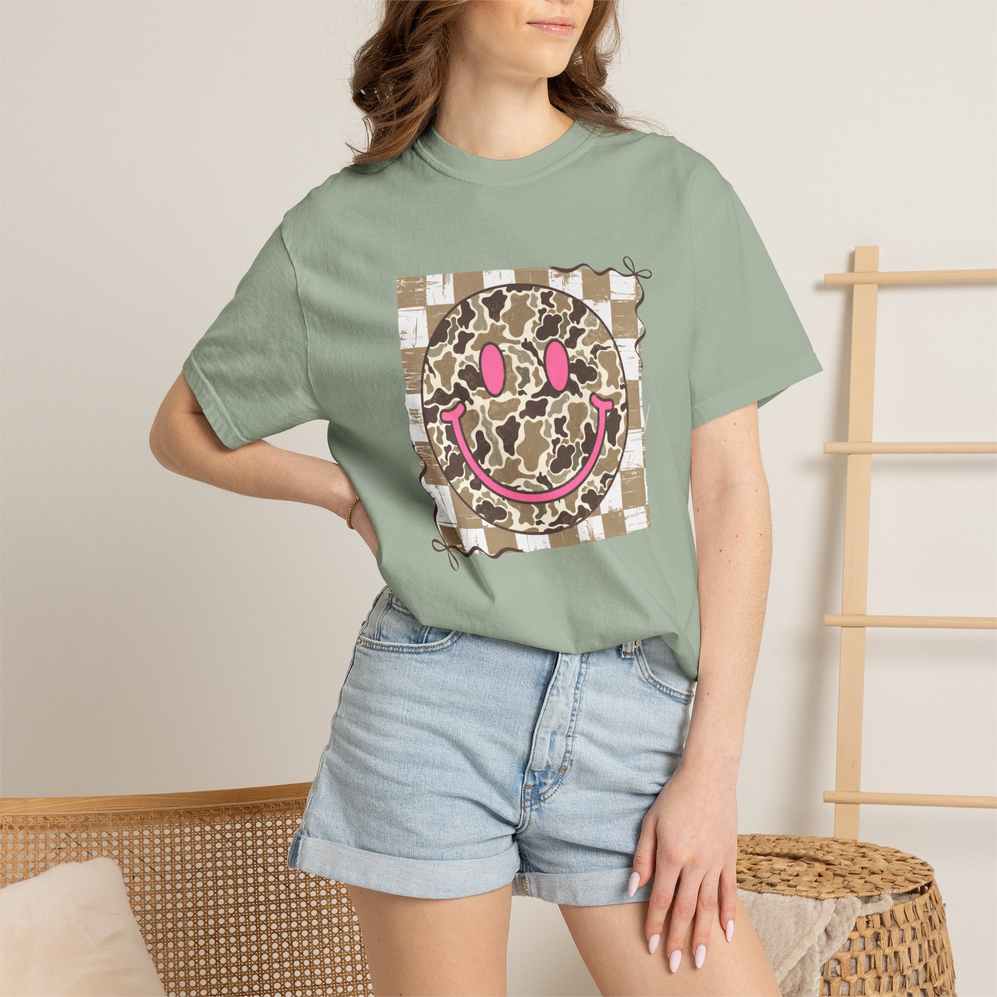 Leopard Check Smiley T-Shirt