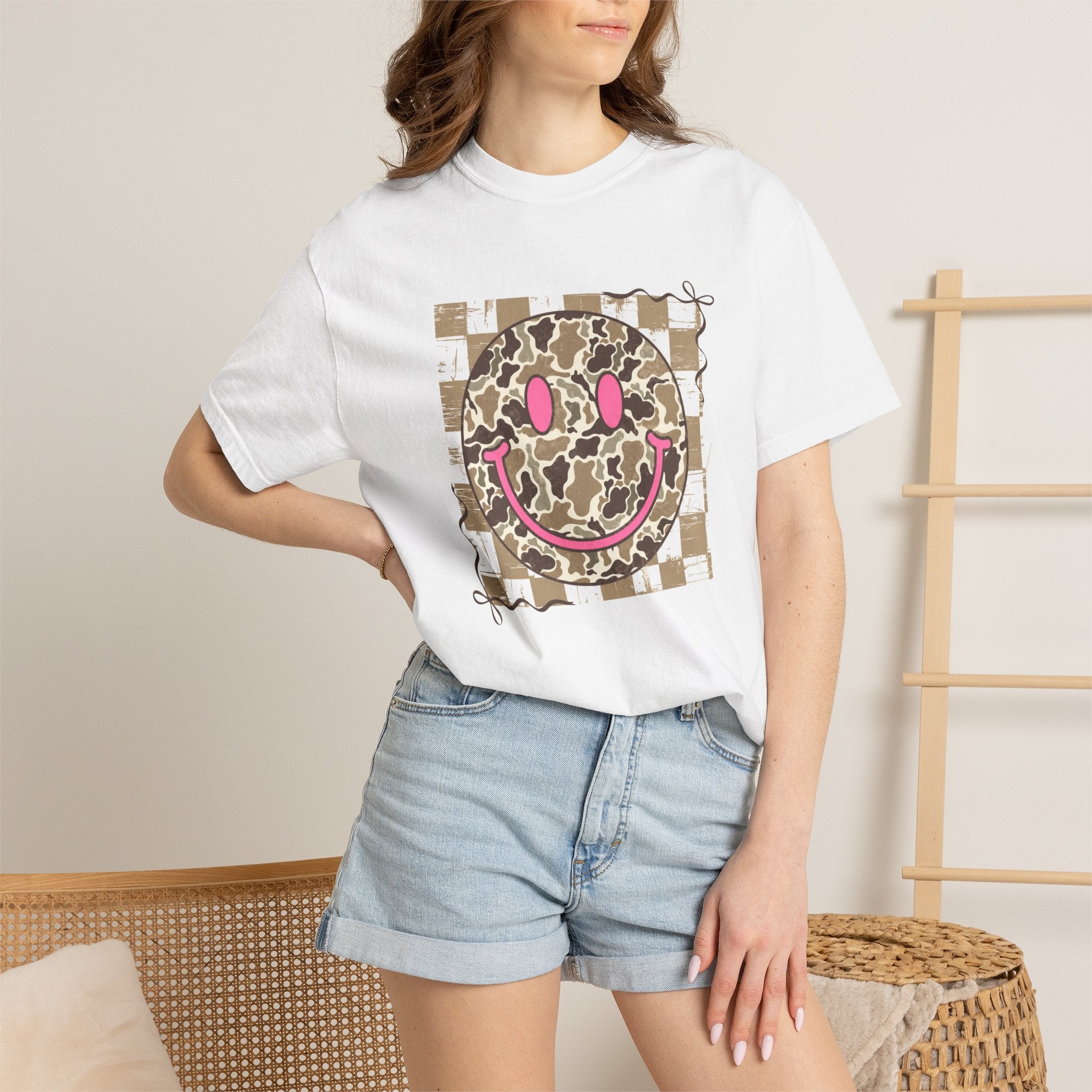 Leopard Check Smiley T-Shirt