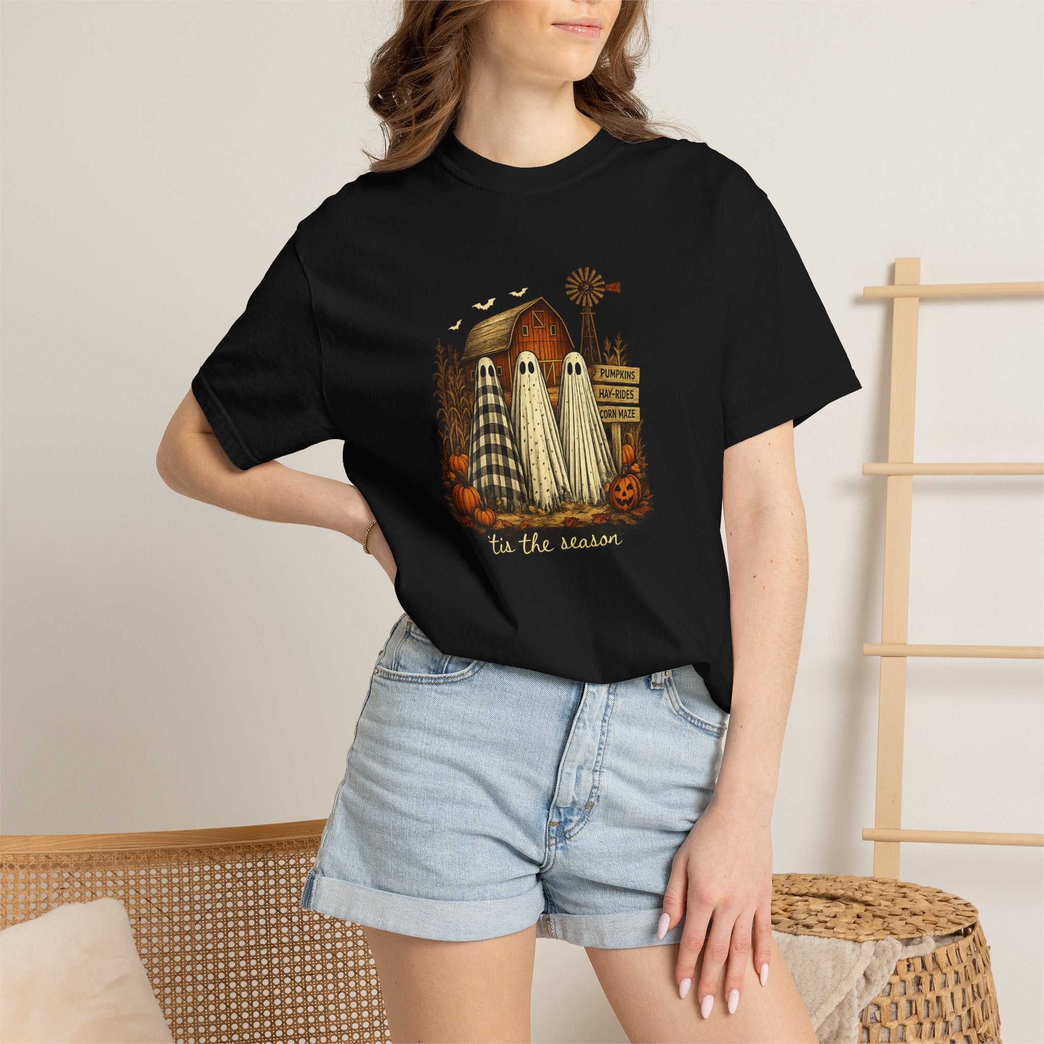 Halloween Ghost Trio Graphic T-Shirt — 'Tis the Season Fall Tee