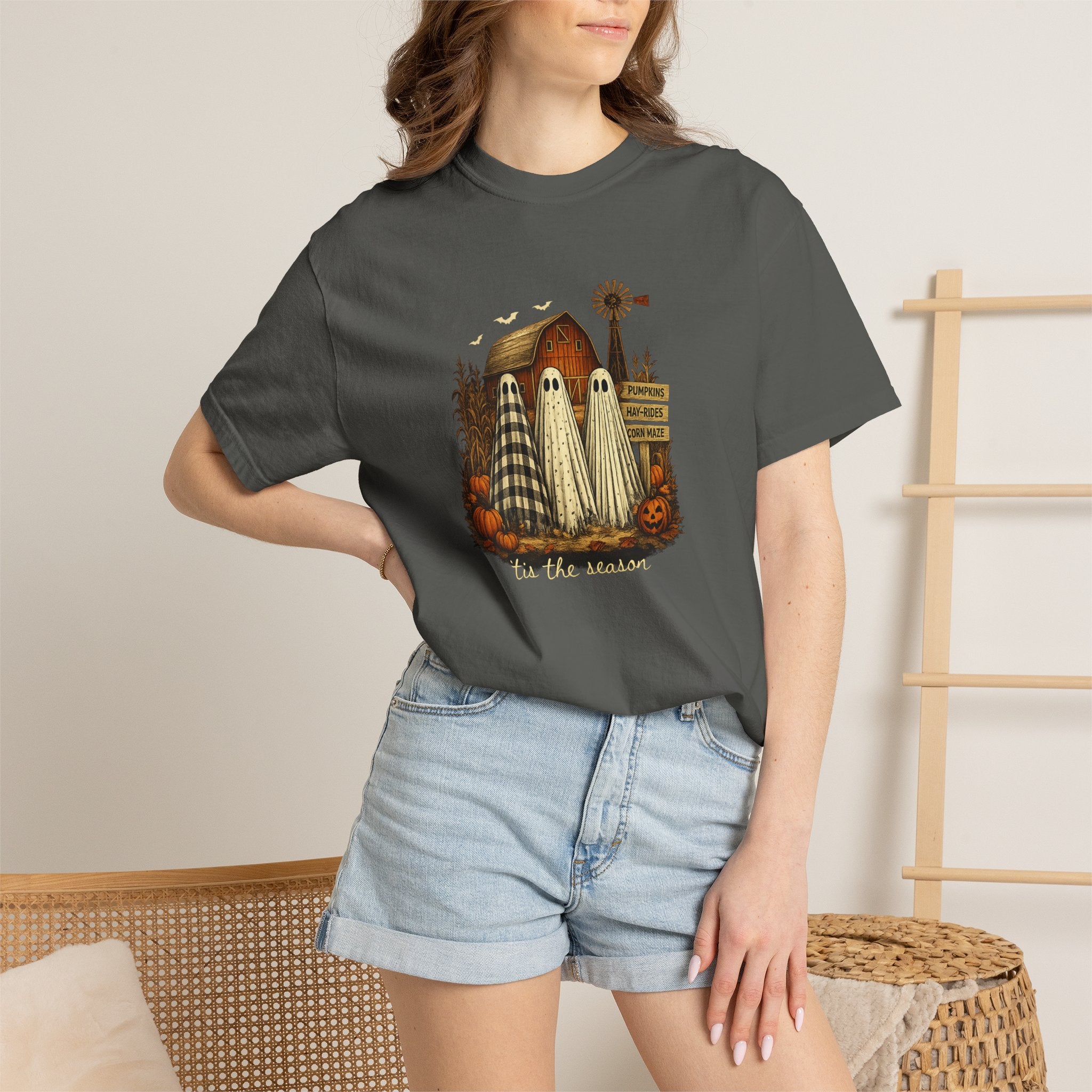 Halloween Ghost Trio Graphic T-Shirt — 'Tis the Season Fall Tee