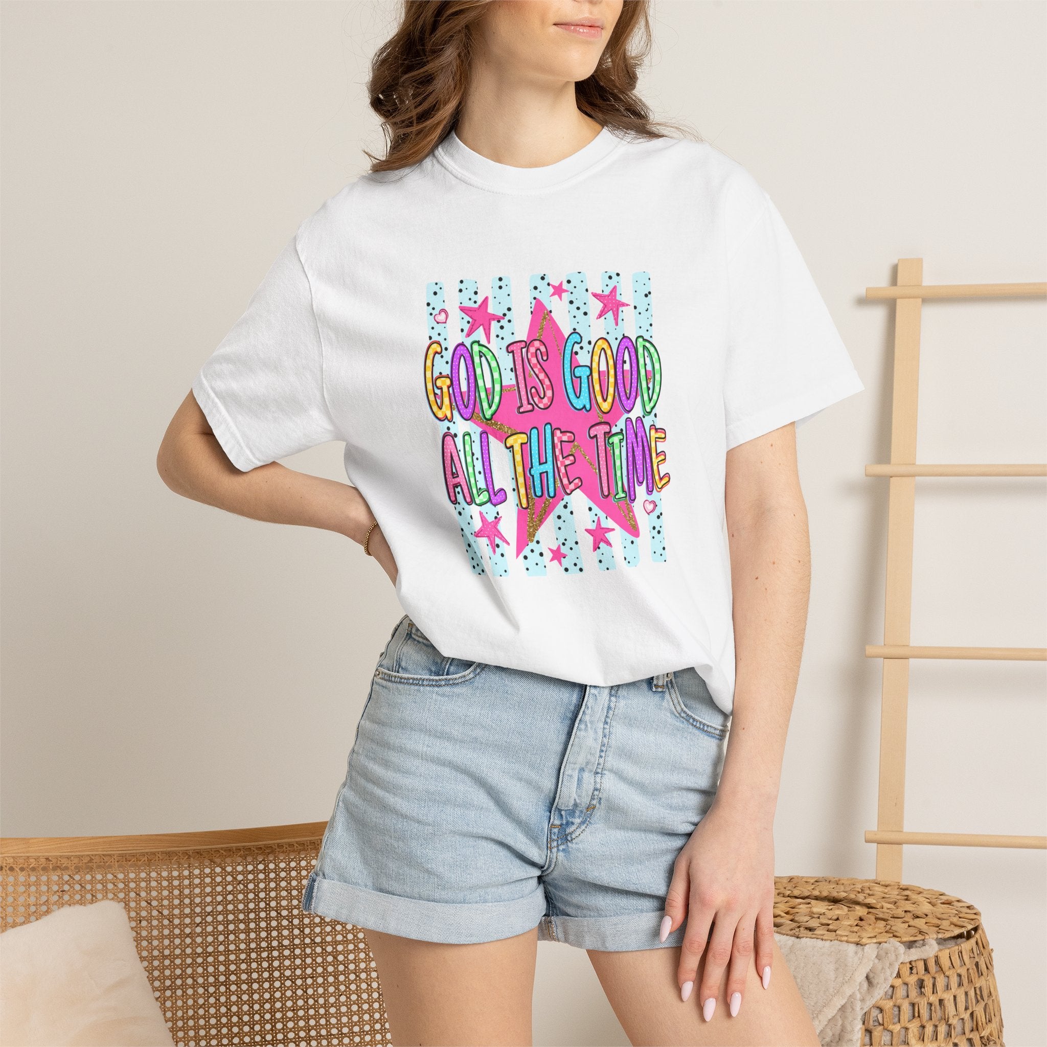 God Is Good All The Time T-Shirt — Colorful Faith Graphic Tee