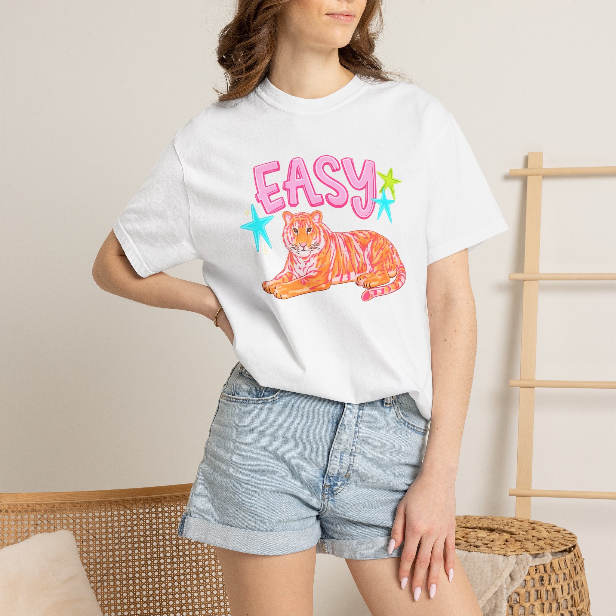 Easy Tiger T-Shirt — Retro Pink Tiger Graphic Tee