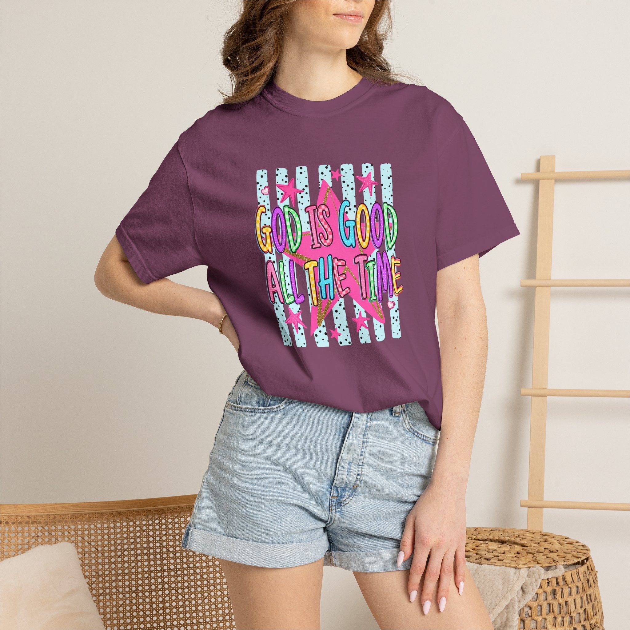God Is Good All The Time T-Shirt — Colorful Faith Graphic Tee