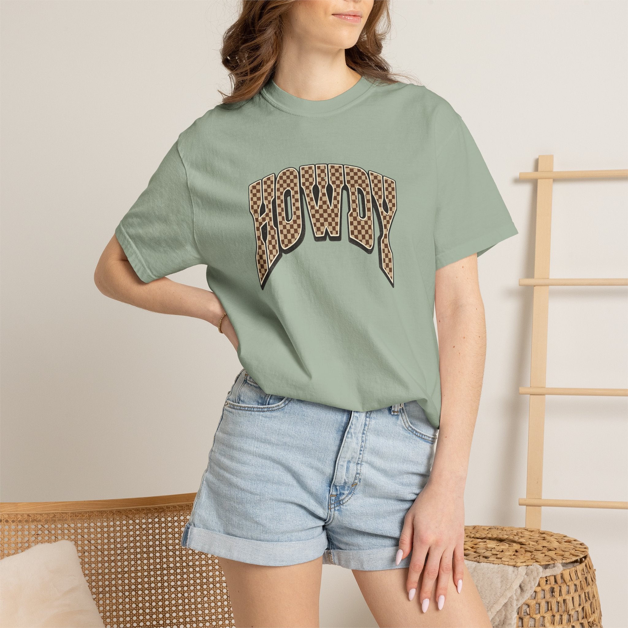 Howdy Checkerboard Graphic T-Shirt