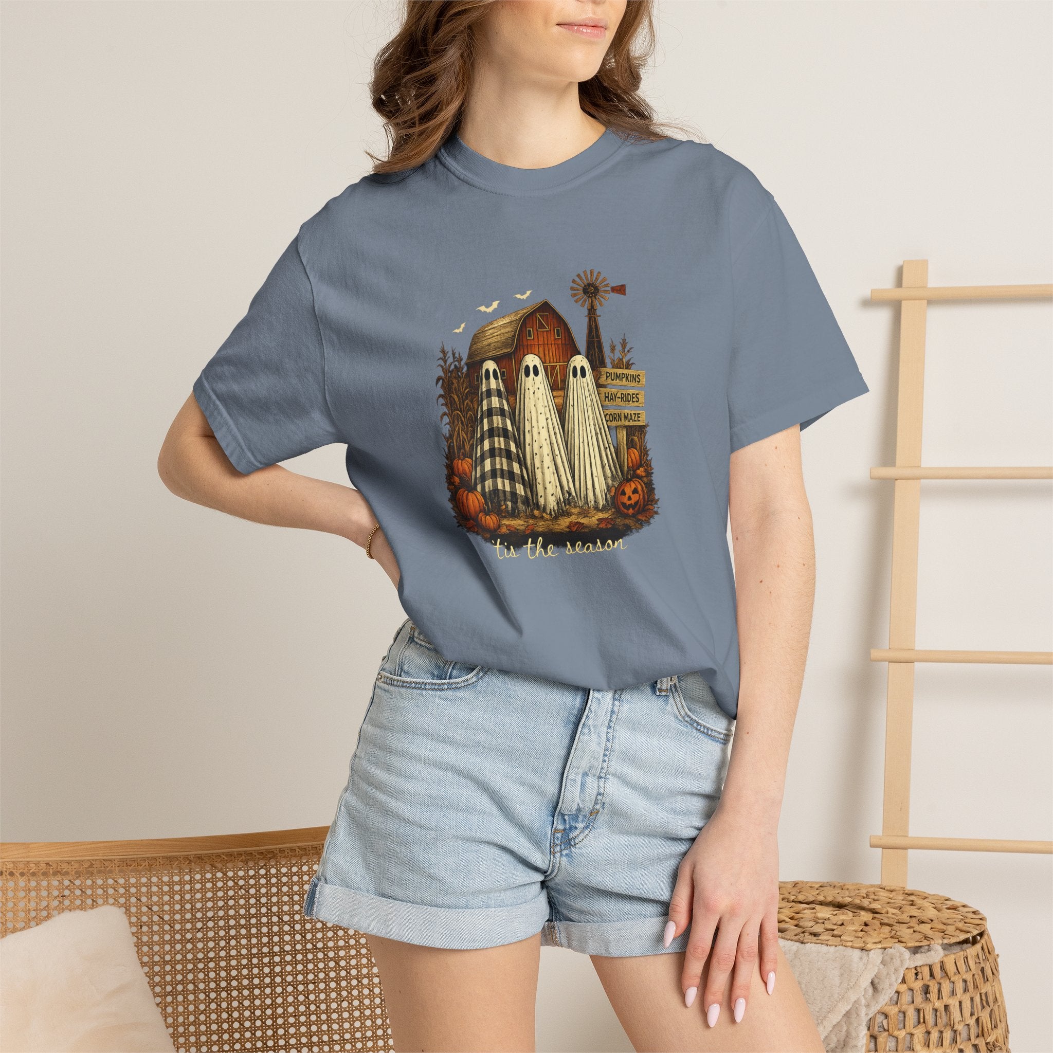 Halloween Ghost Trio Graphic T-Shirt — 'Tis the Season Fall Tee