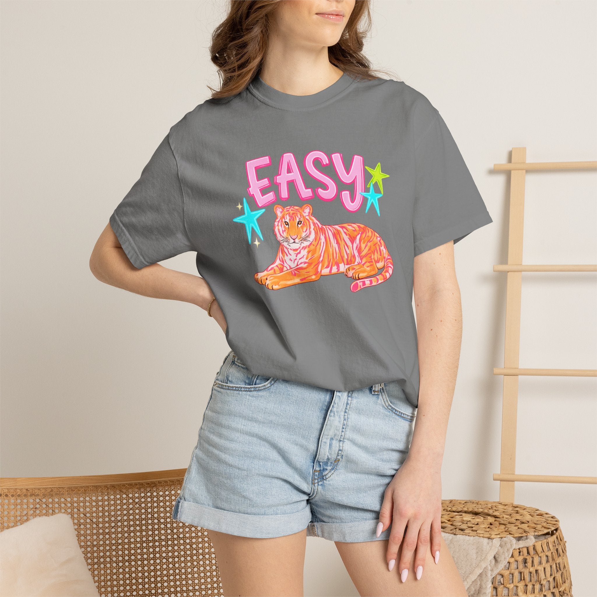 Easy Tiger T-Shirt — Retro Pink Tiger Graphic Tee