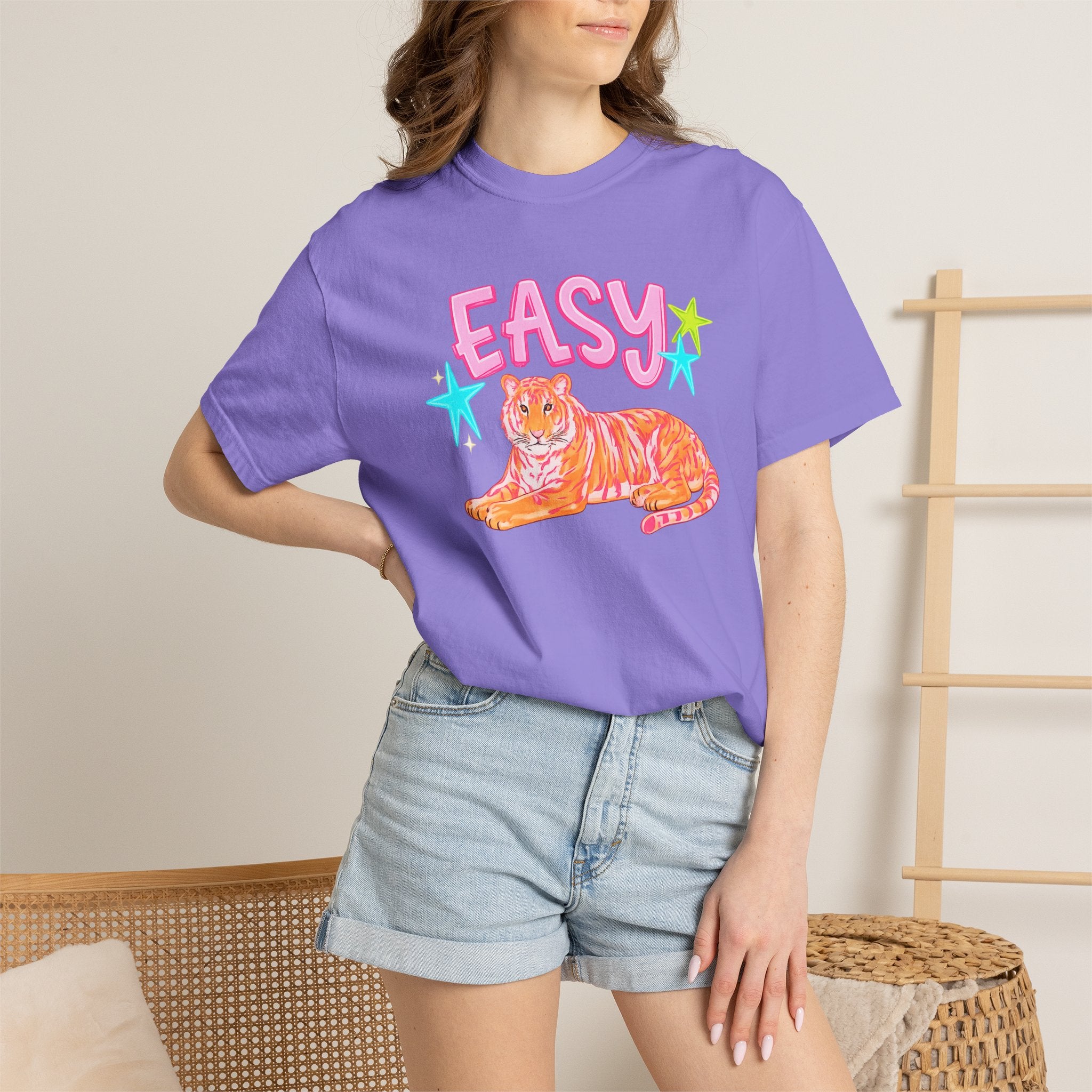 Easy Tiger T-Shirt — Retro Pink Tiger Graphic Tee