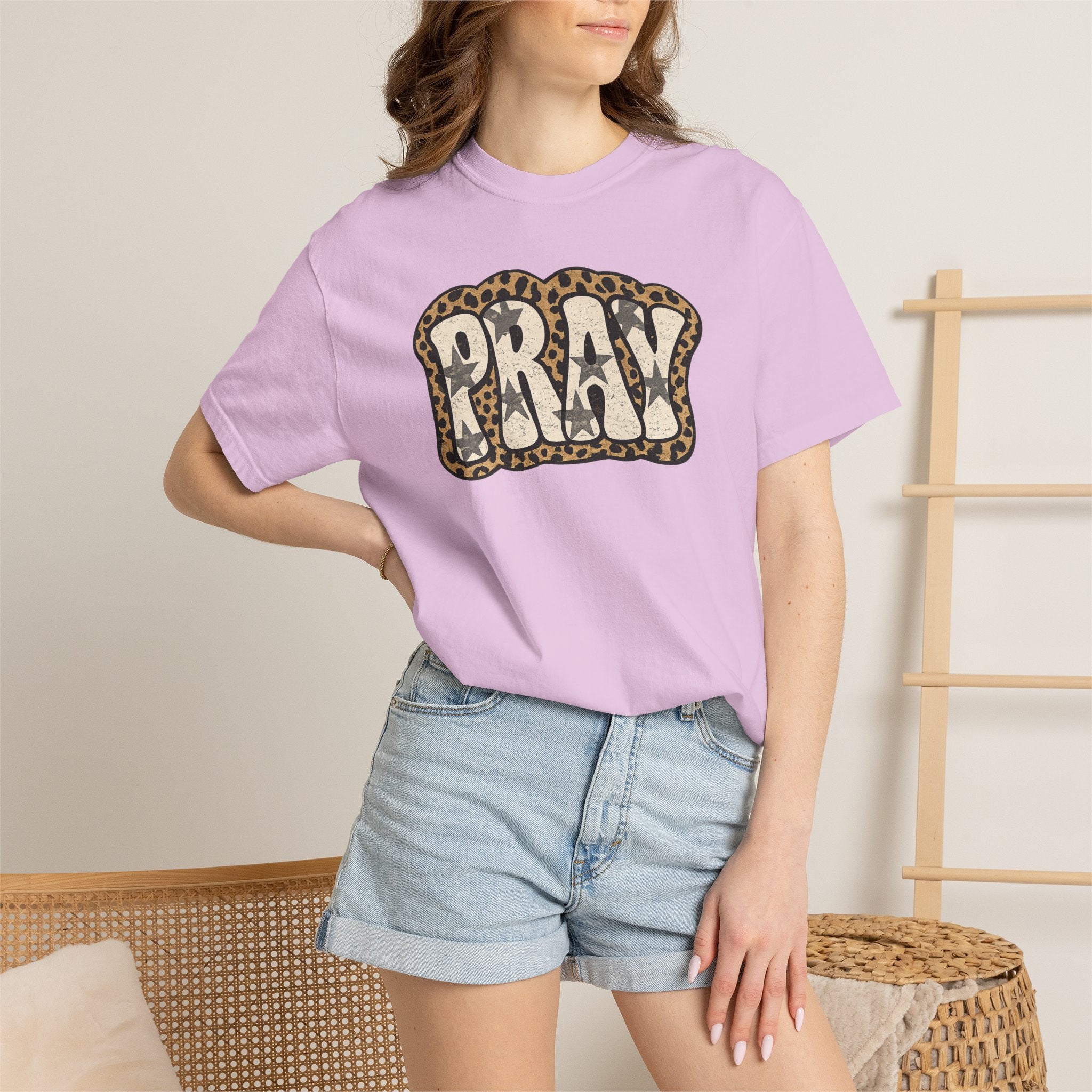 PRAY Leopard Graphic T‑Shirt — Casual Faith Tee