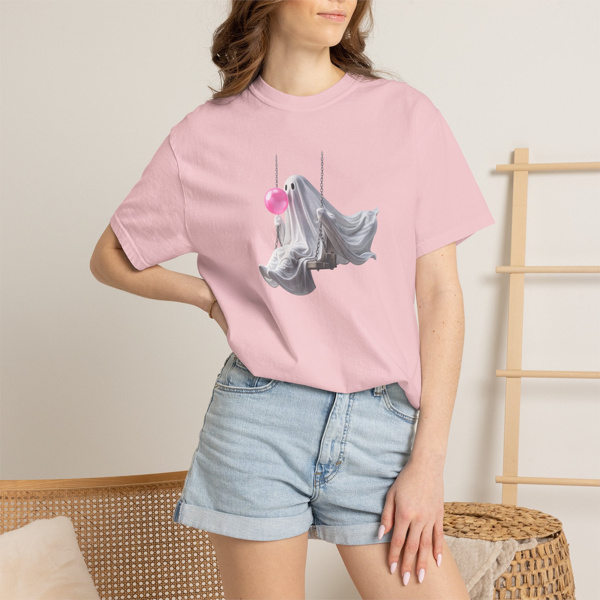 Ghosts on a Swing T‑Shirt — Playful Halloween Graphic Tee