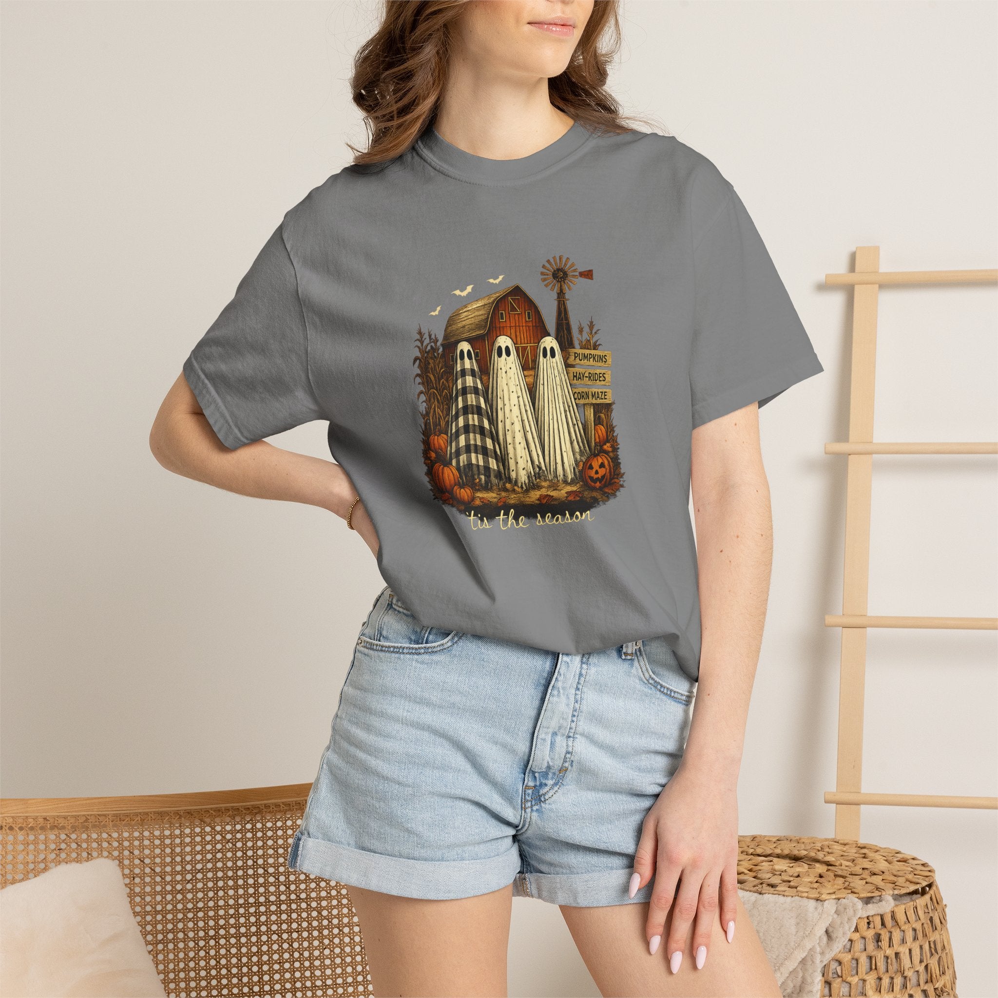 Halloween Ghost Trio Graphic T-Shirt — 'Tis the Season Fall Tee