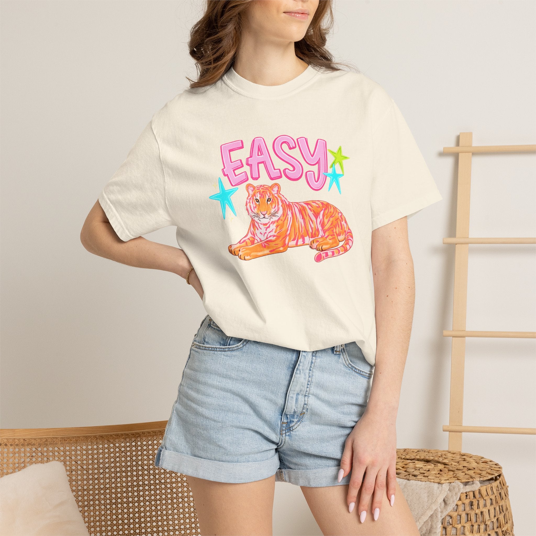 Easy Tiger T-Shirt — Retro Pink Tiger Graphic Tee