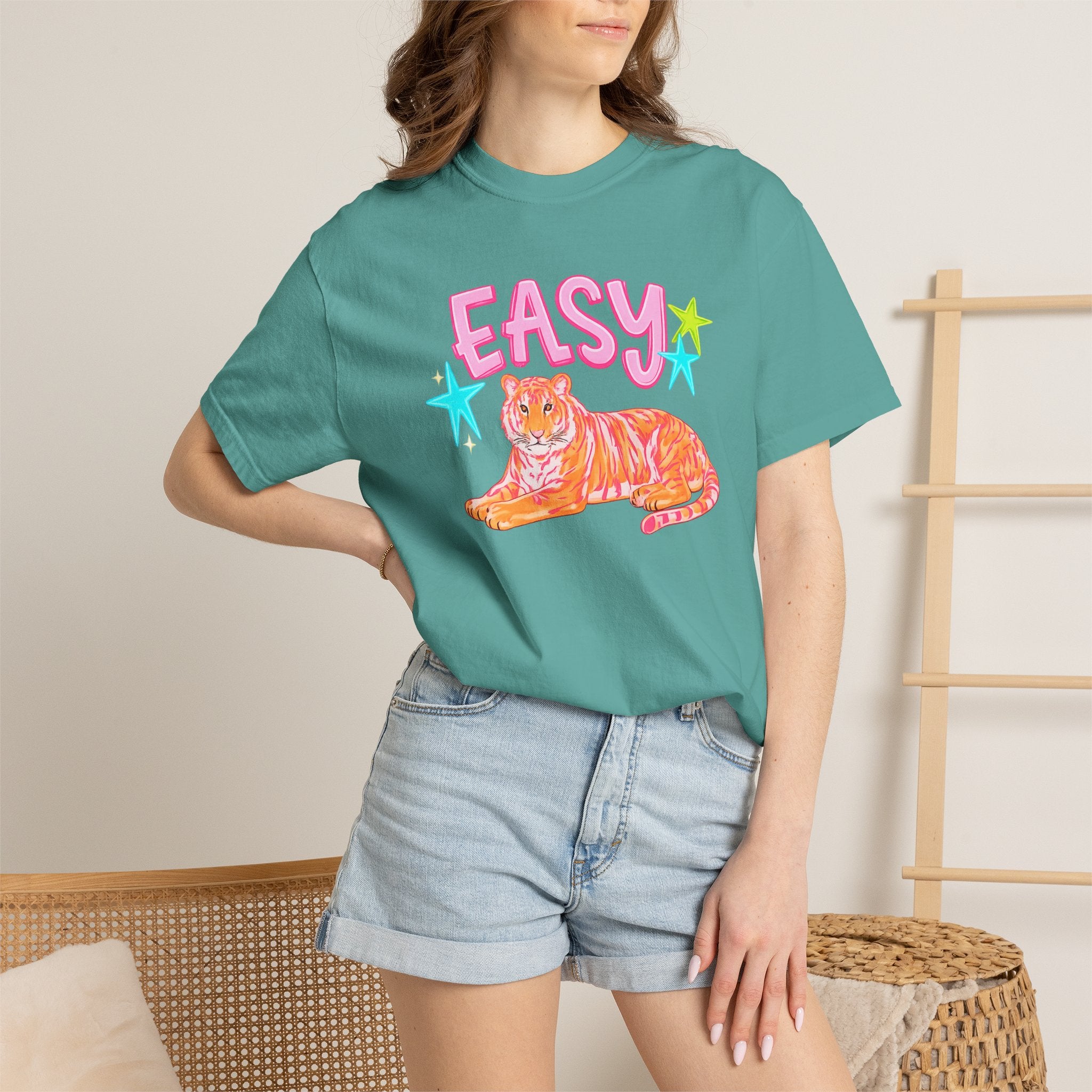 Easy Tiger T-Shirt — Retro Pink Tiger Graphic Tee