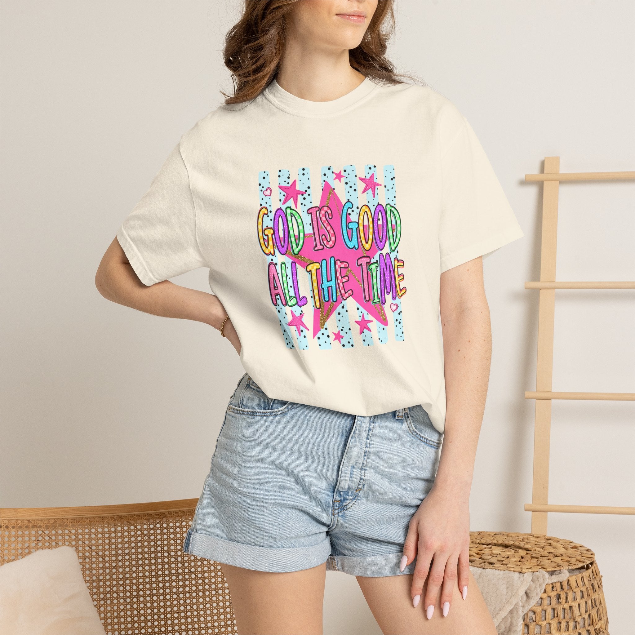 God Is Good All The Time T-Shirt — Colorful Faith Graphic Tee