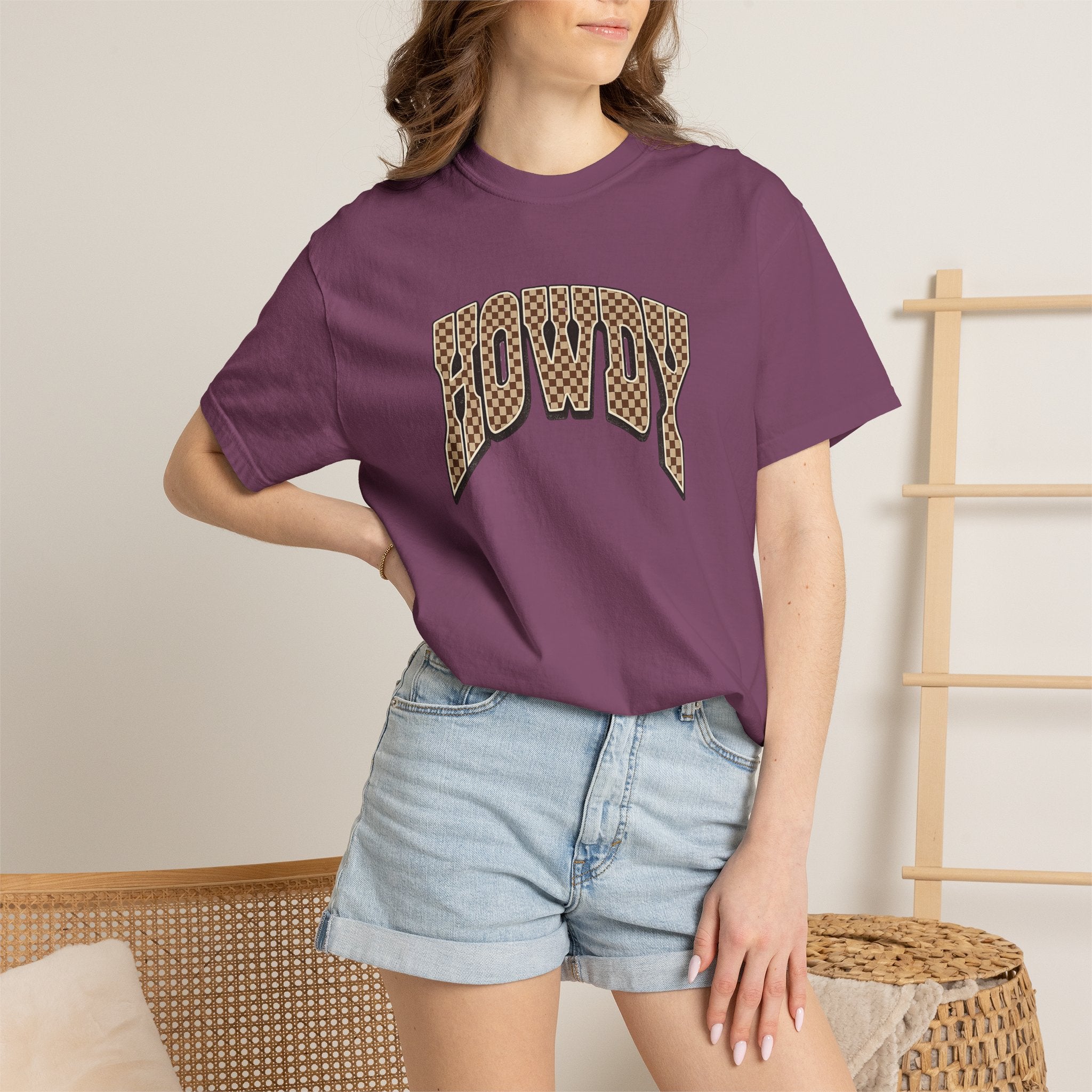 Howdy Checkerboard Graphic T-Shirt