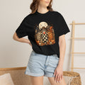 Halloween Scarecrow Trio T-Shirt — Pumpkin Patch Spooky Fall Graphic Tee