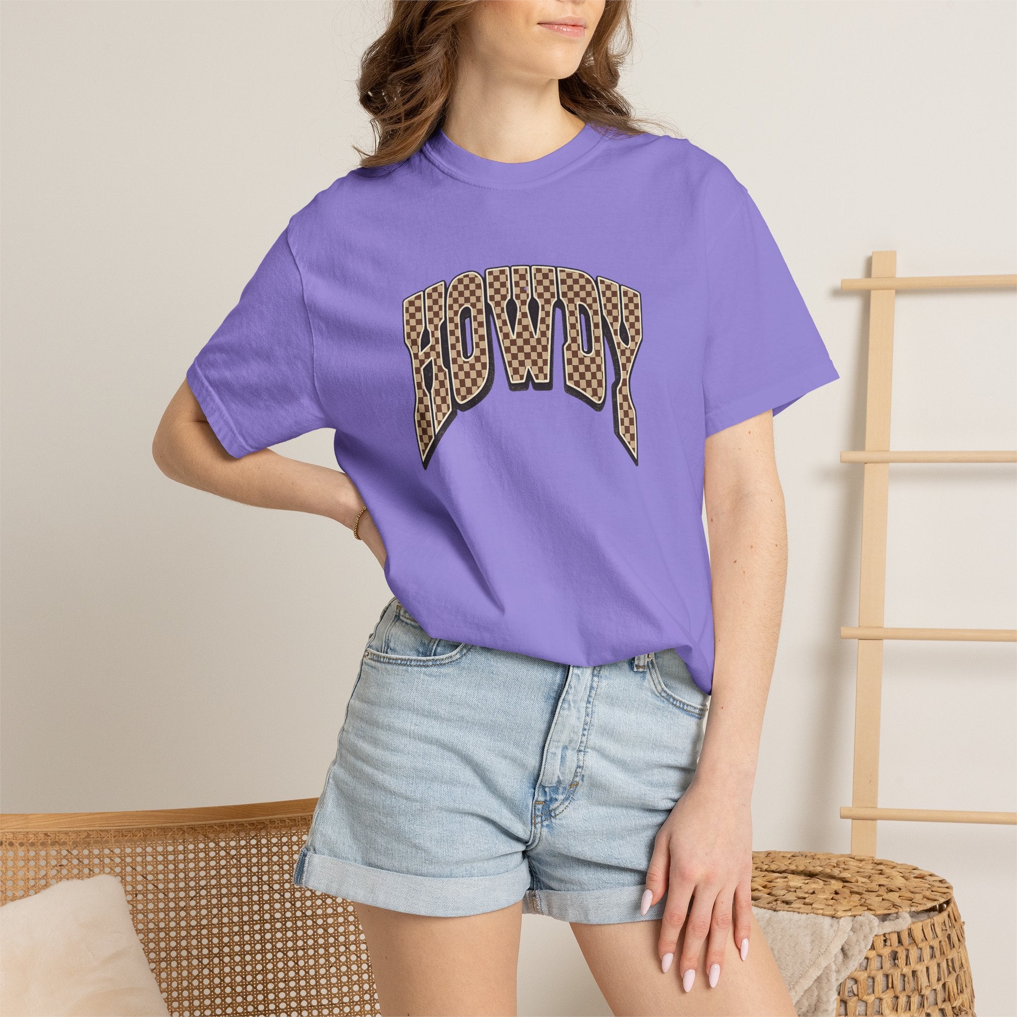 Howdy Checkerboard Graphic T-Shirt