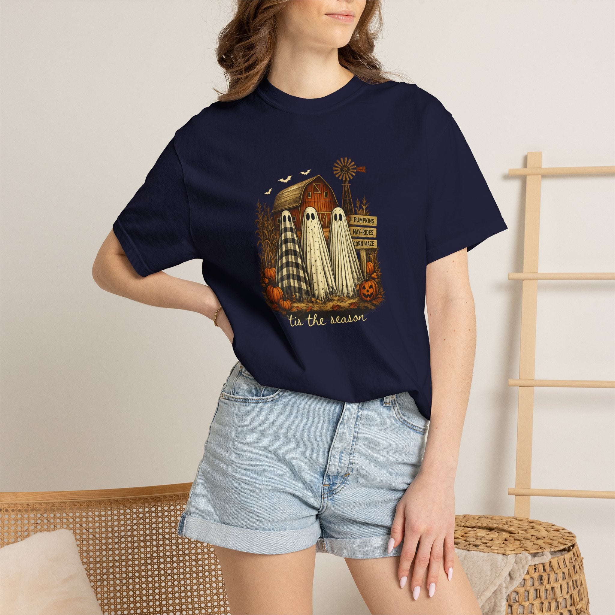 Halloween Ghost Trio Graphic T-Shirt — 'Tis the Season Fall Tee