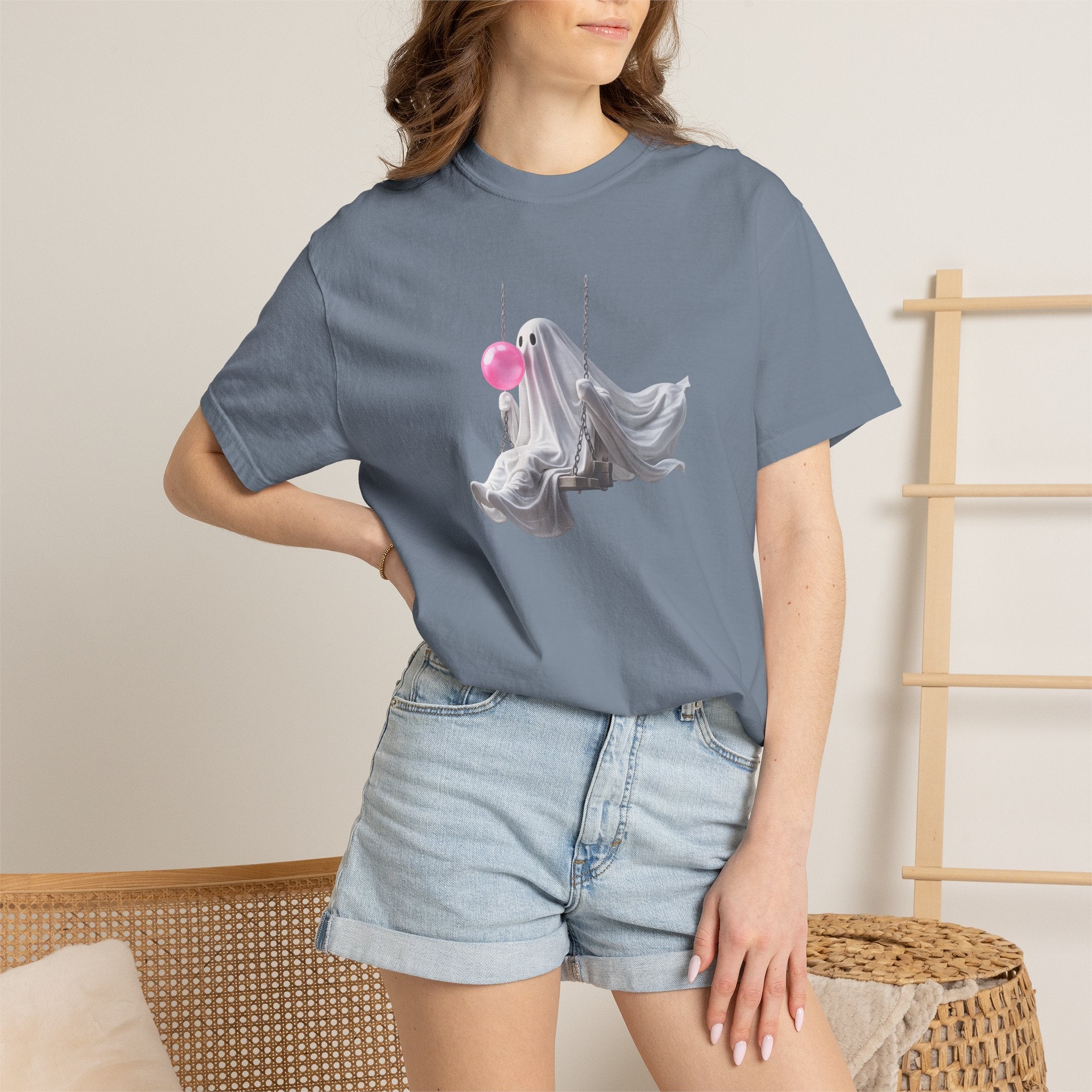 Ghosts on a Swing T‑Shirt — Playful Halloween Graphic Tee