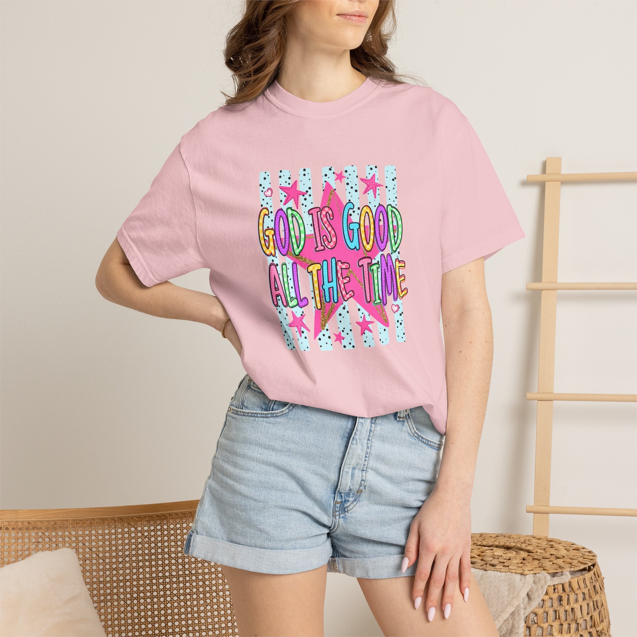 God Is Good All The Time T-Shirt — Colorful Faith Graphic Tee
