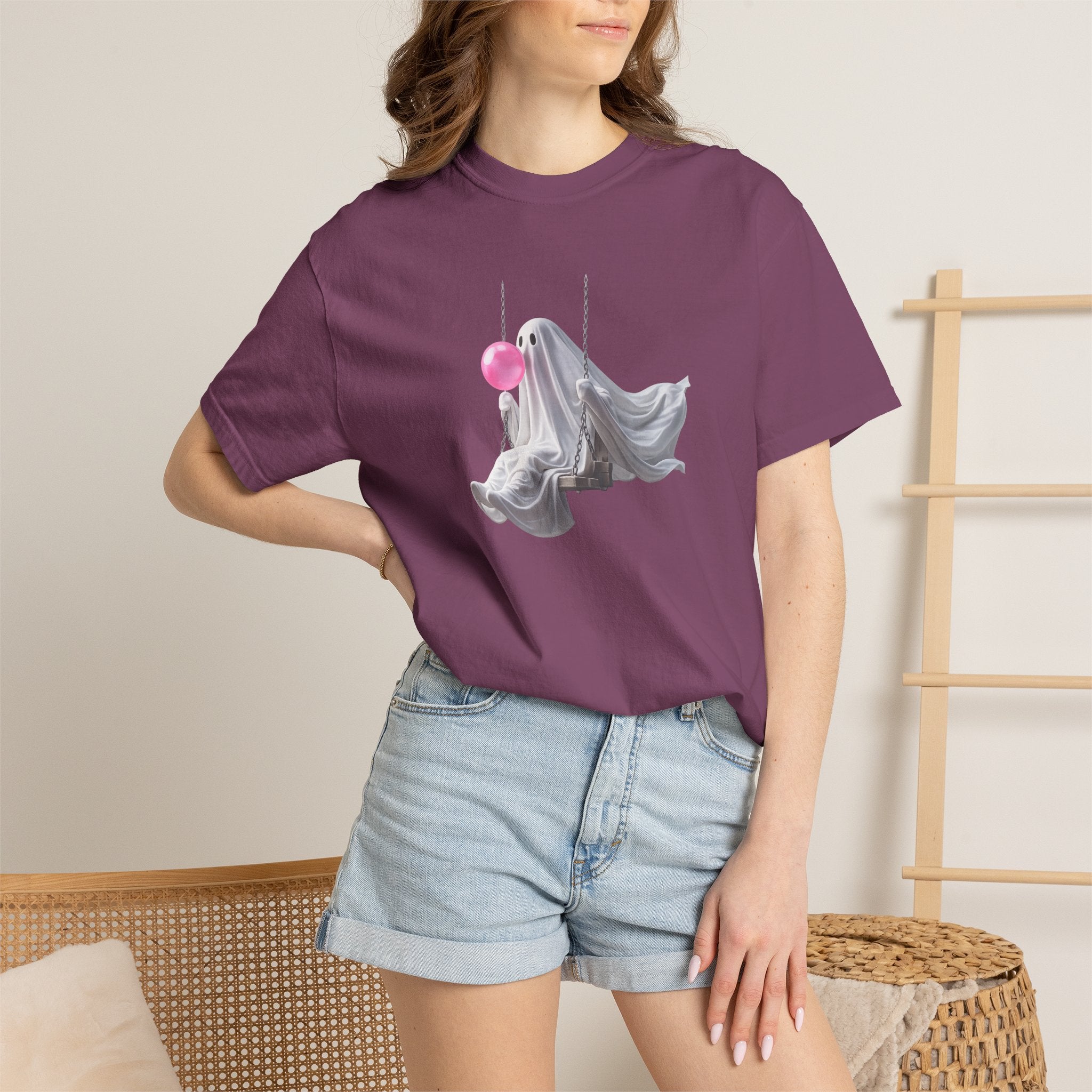 Ghosts on a Swing T‑Shirt — Playful Halloween Graphic Tee