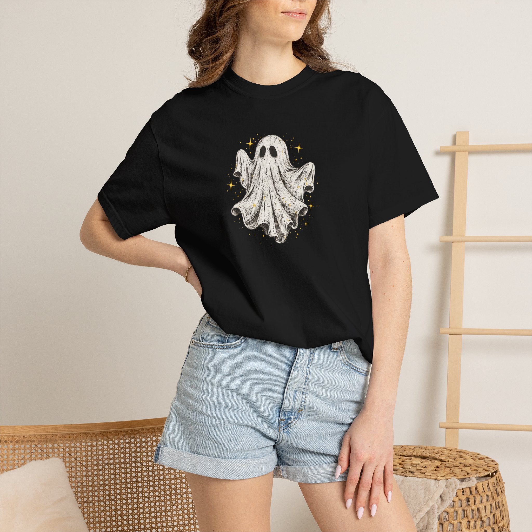 Ghost Illustration T-Shirt — Cute Vintage Halloween Tee