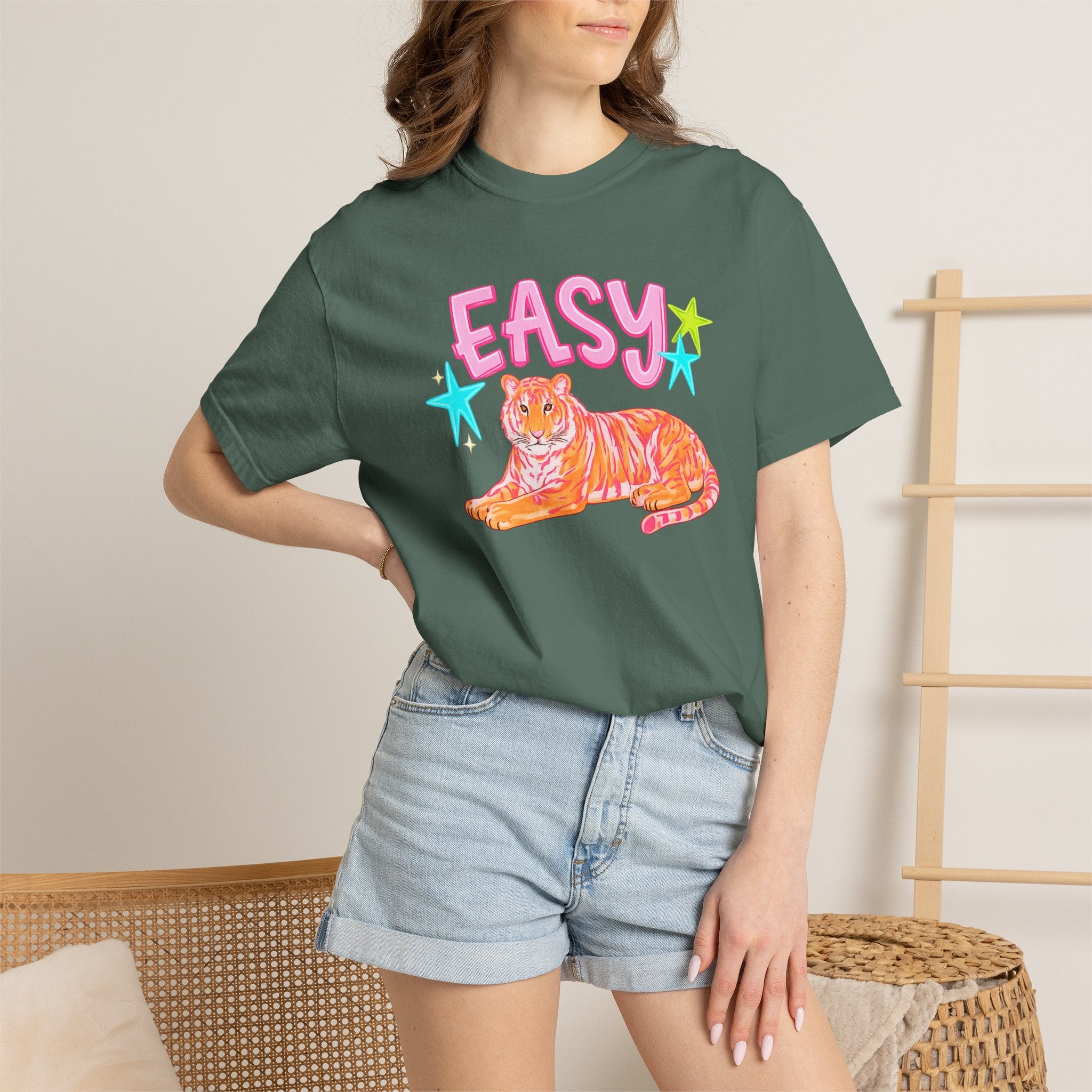 Easy Tiger T-Shirt — Retro Pink Tiger Graphic Tee