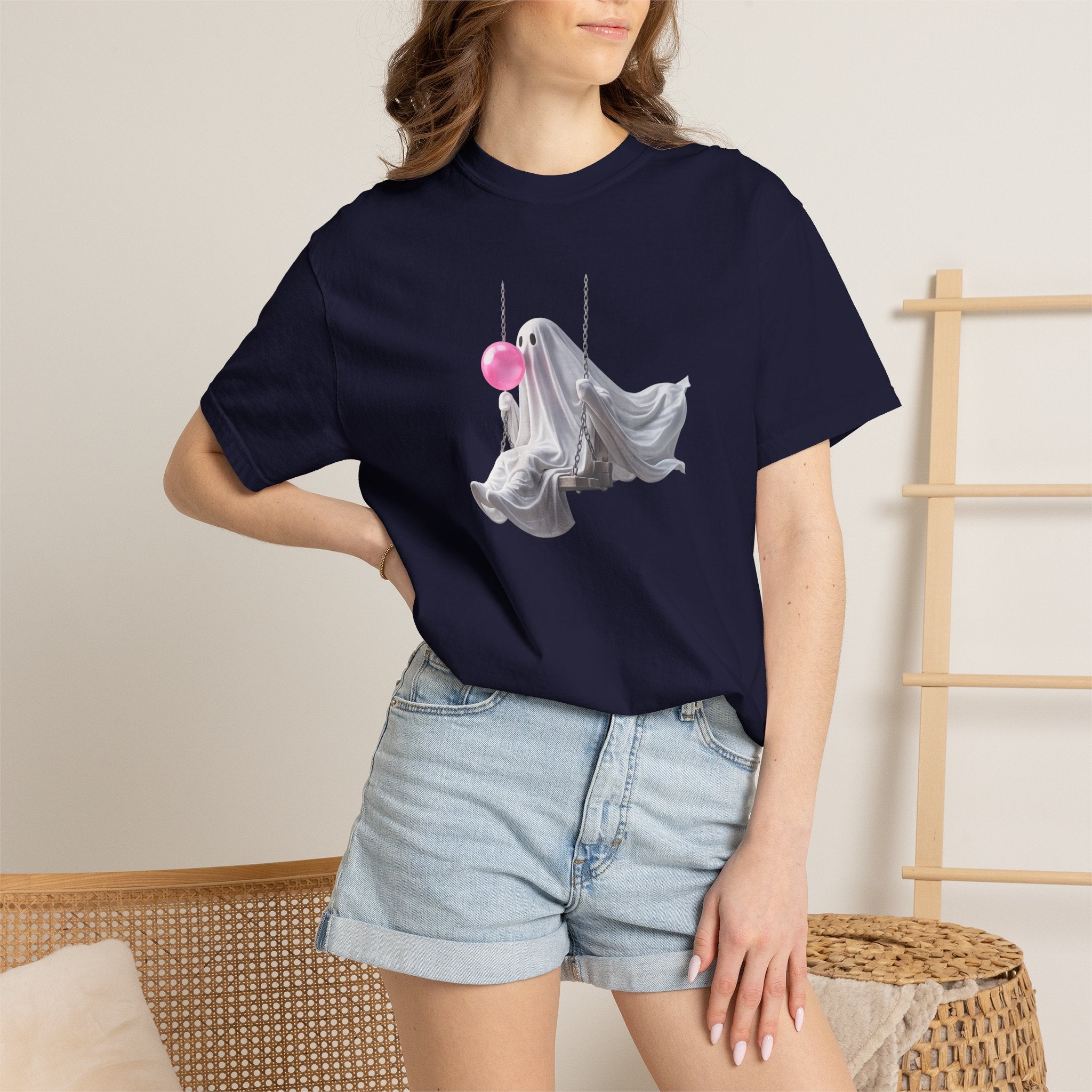 Ghosts on a Swing T‑Shirt — Playful Halloween Graphic Tee