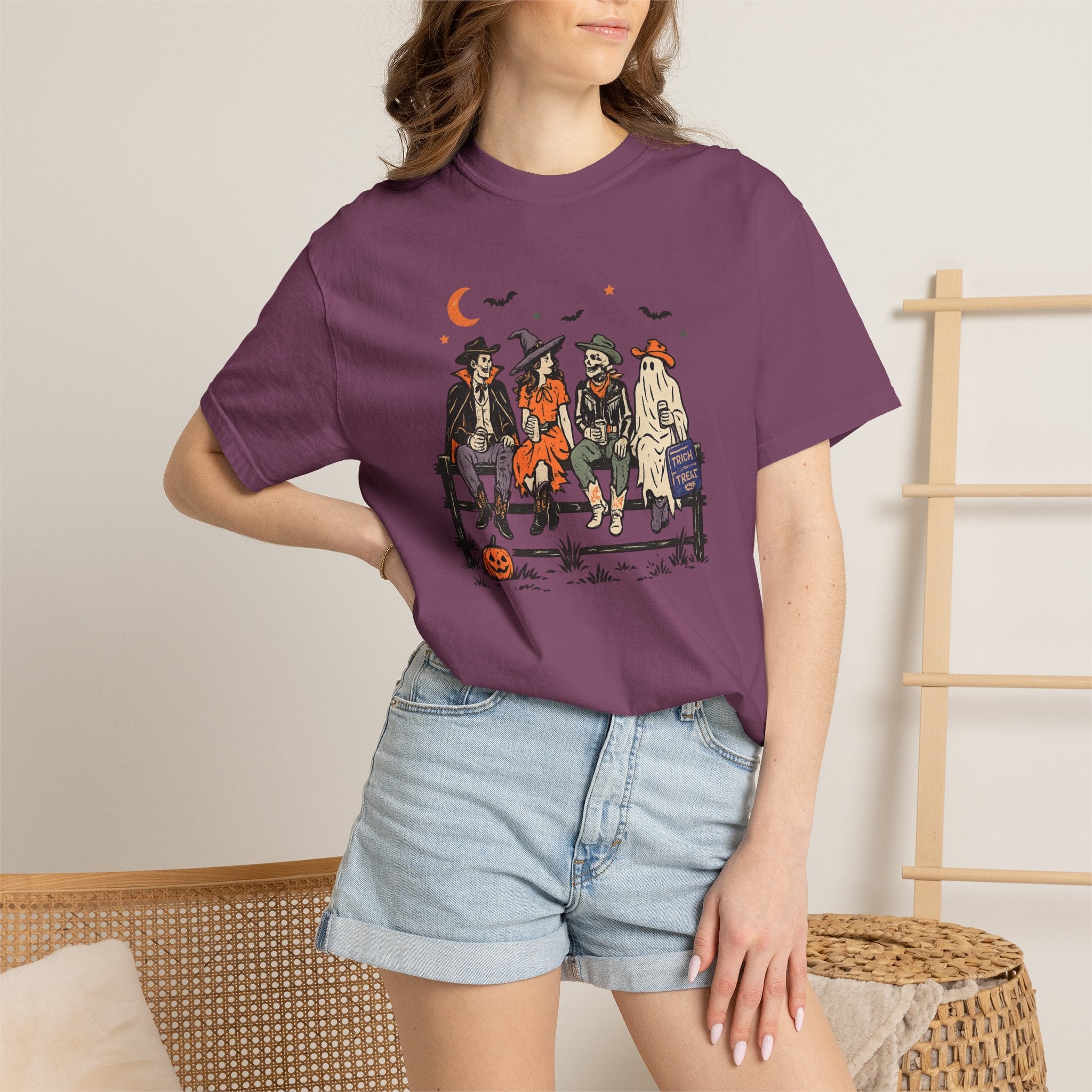 Halloween Witch Friends T-Shirt — Cute Vintage Trick-or-Treat Illustration