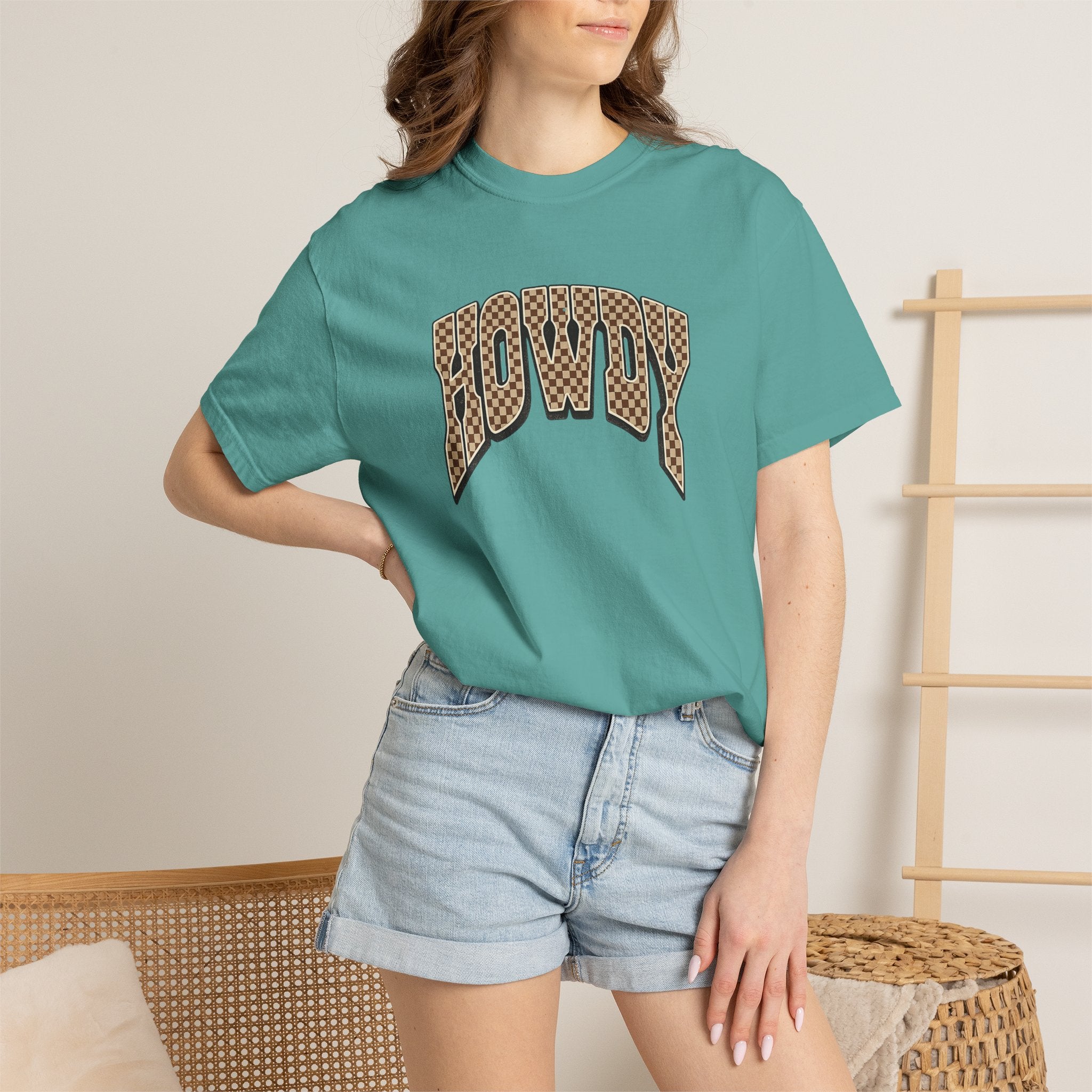 Howdy Checkerboard Graphic T-Shirt