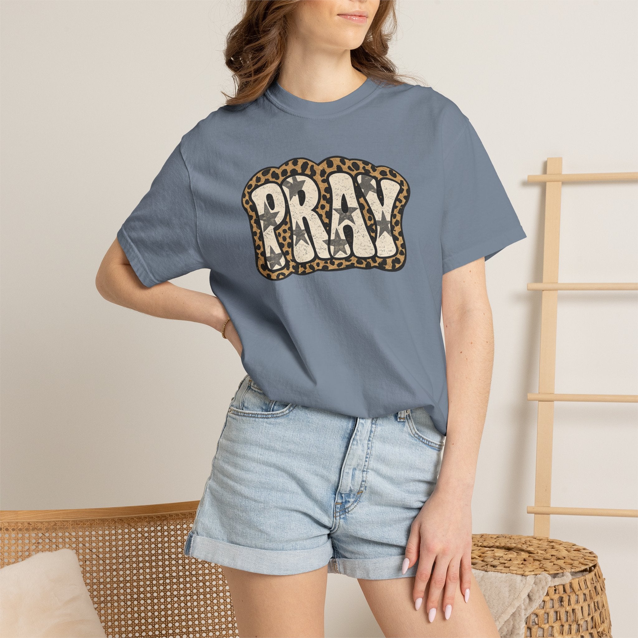 PRAY Leopard Graphic T‑Shirt — Casual Faith Tee