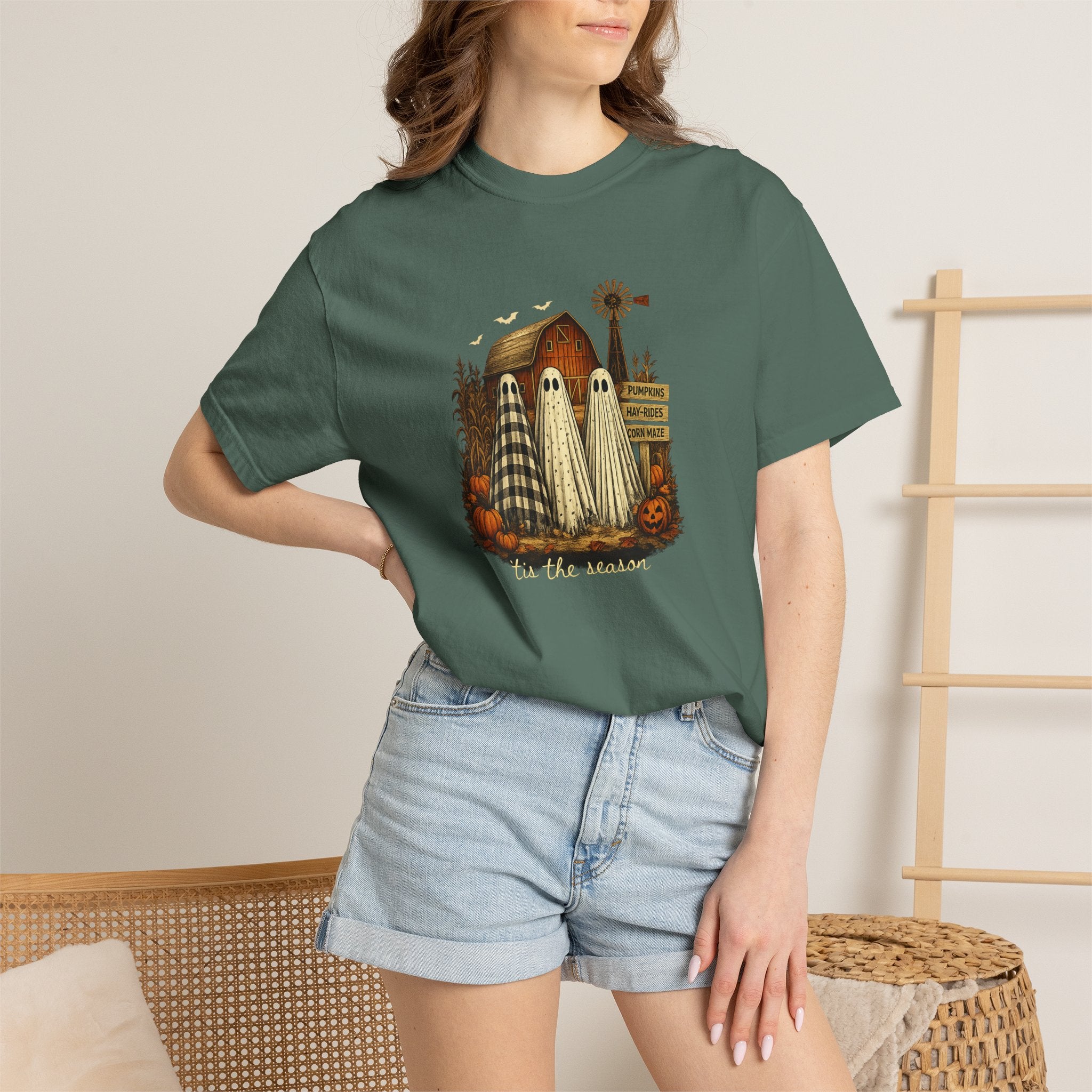 Halloween Ghost Trio Graphic T-Shirt — 'Tis the Season Fall Tee