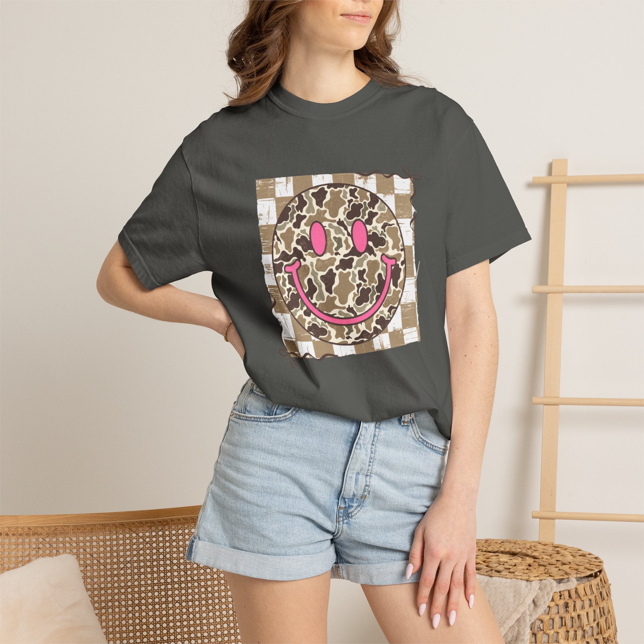 Leopard Check Smiley T-Shirt