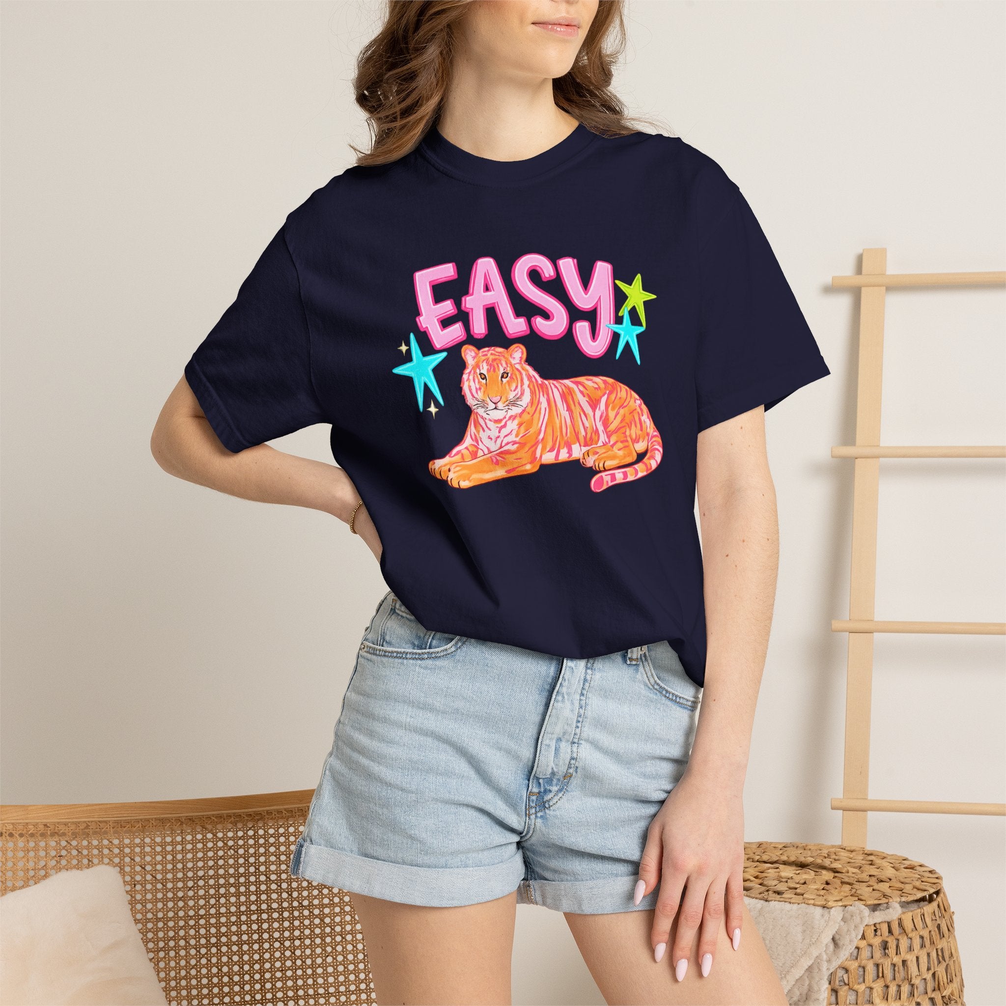 Easy Tiger T-Shirt — Retro Pink Tiger Graphic Tee