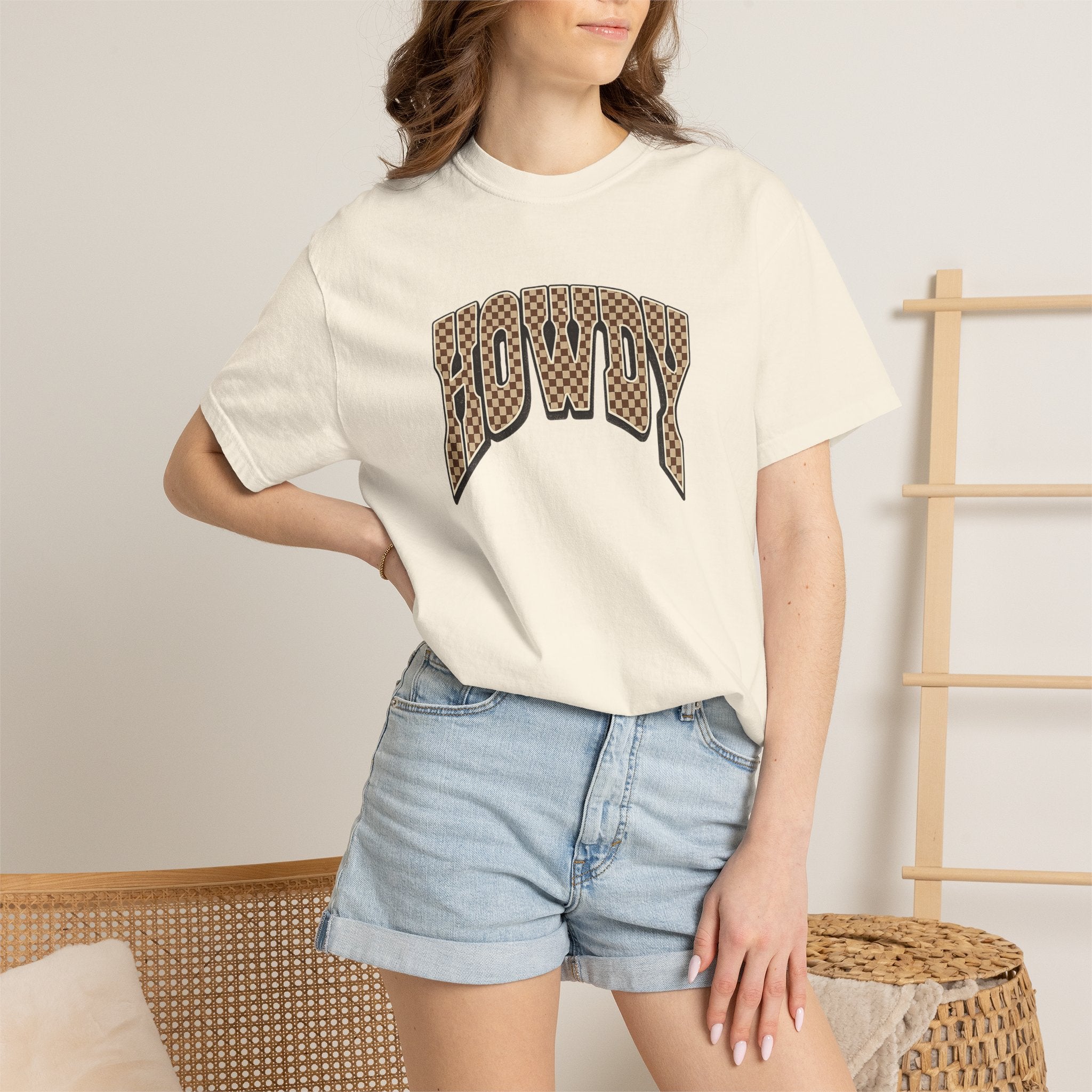 Howdy Checkerboard Graphic T-Shirt