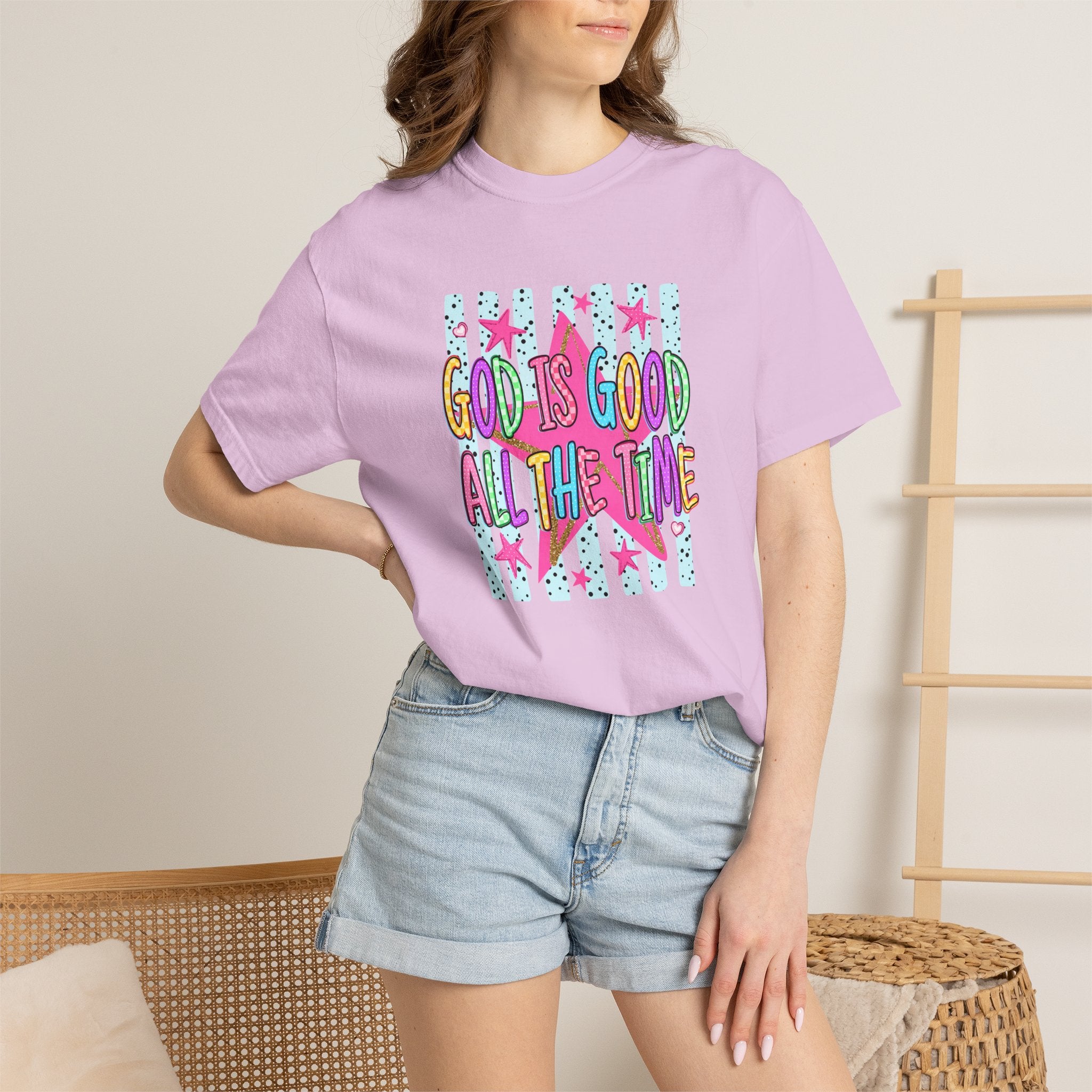 God Is Good All The Time T-Shirt — Colorful Faith Graphic Tee