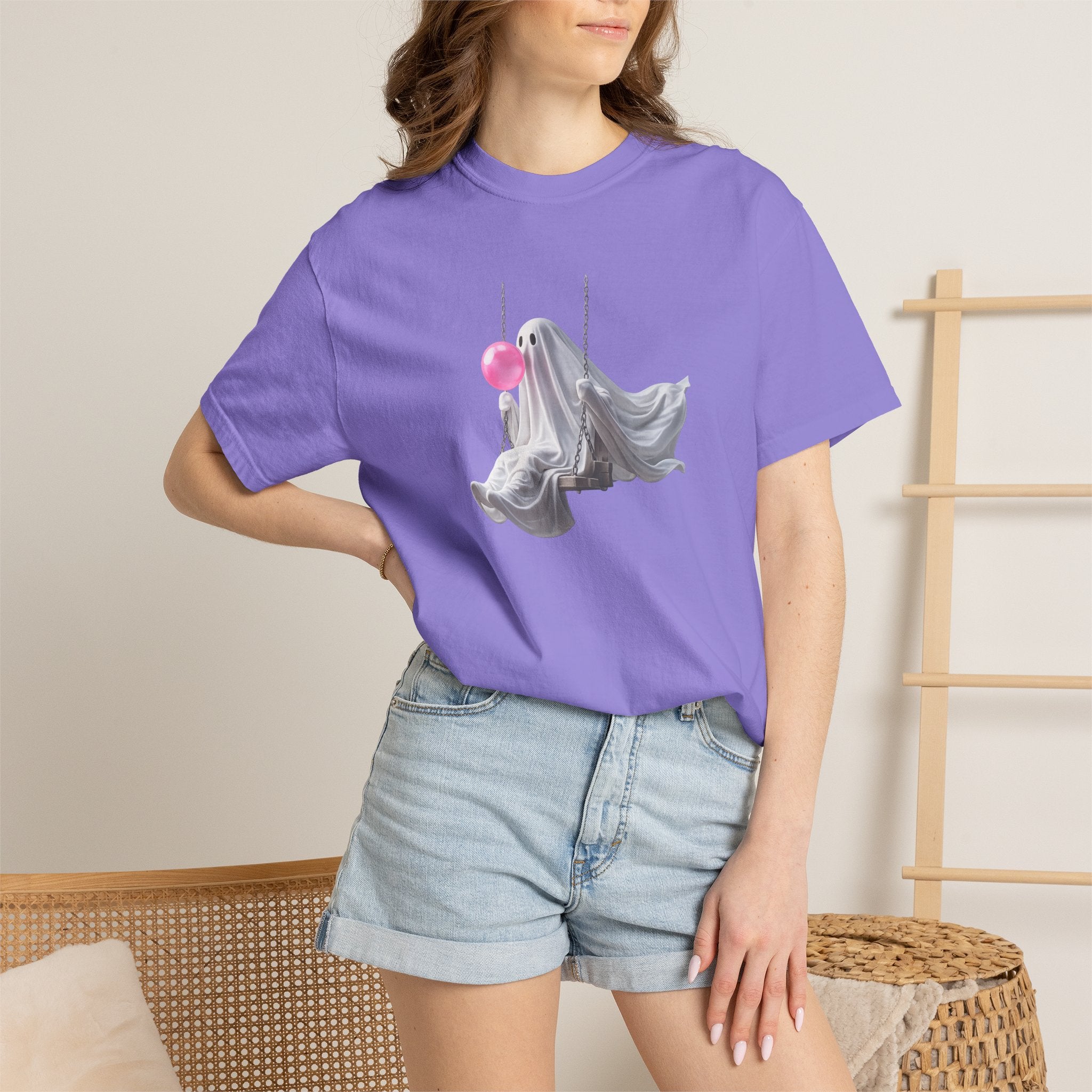 Ghosts on a Swing T‑Shirt — Playful Halloween Graphic Tee