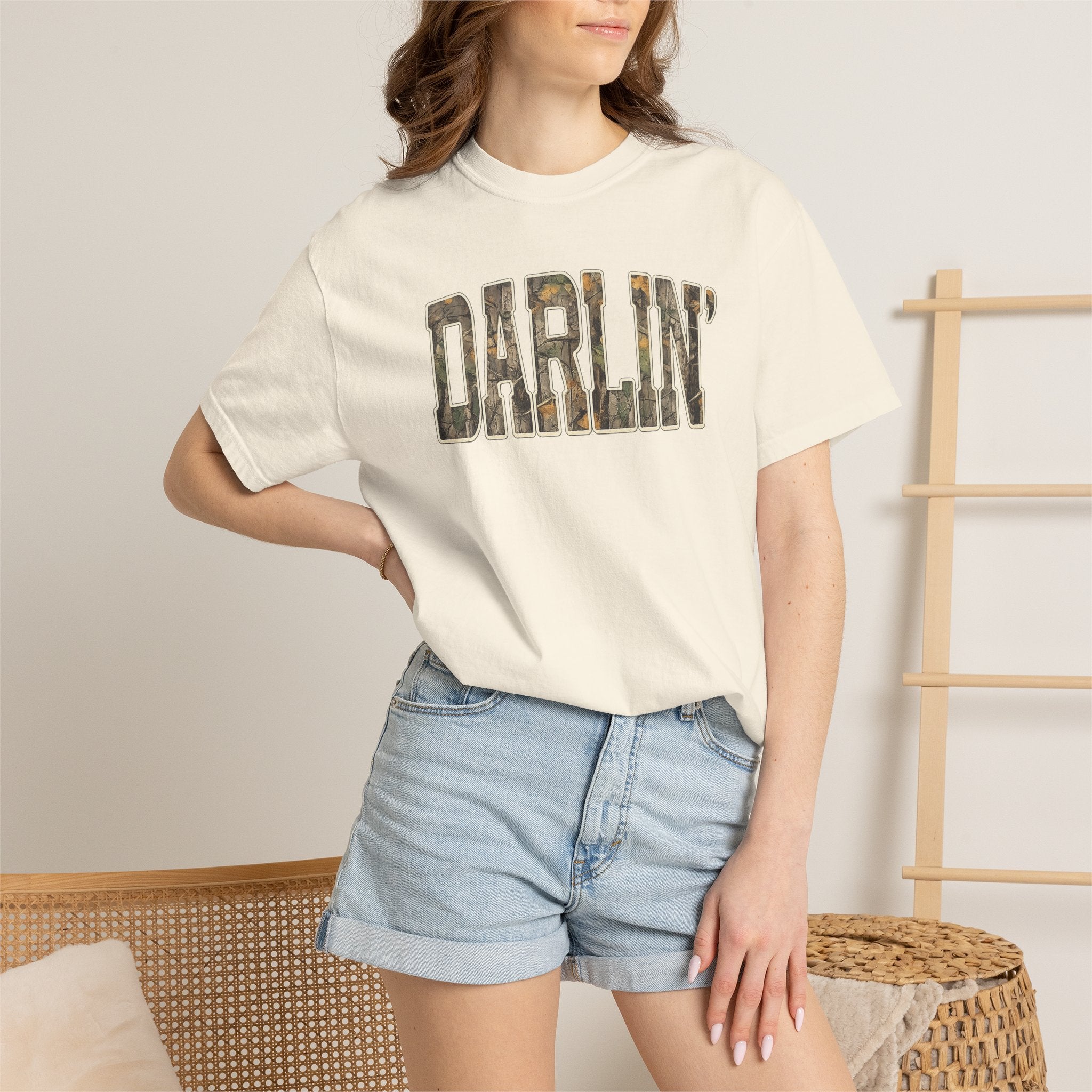 Darlin' Camo Lettering T-Shirt