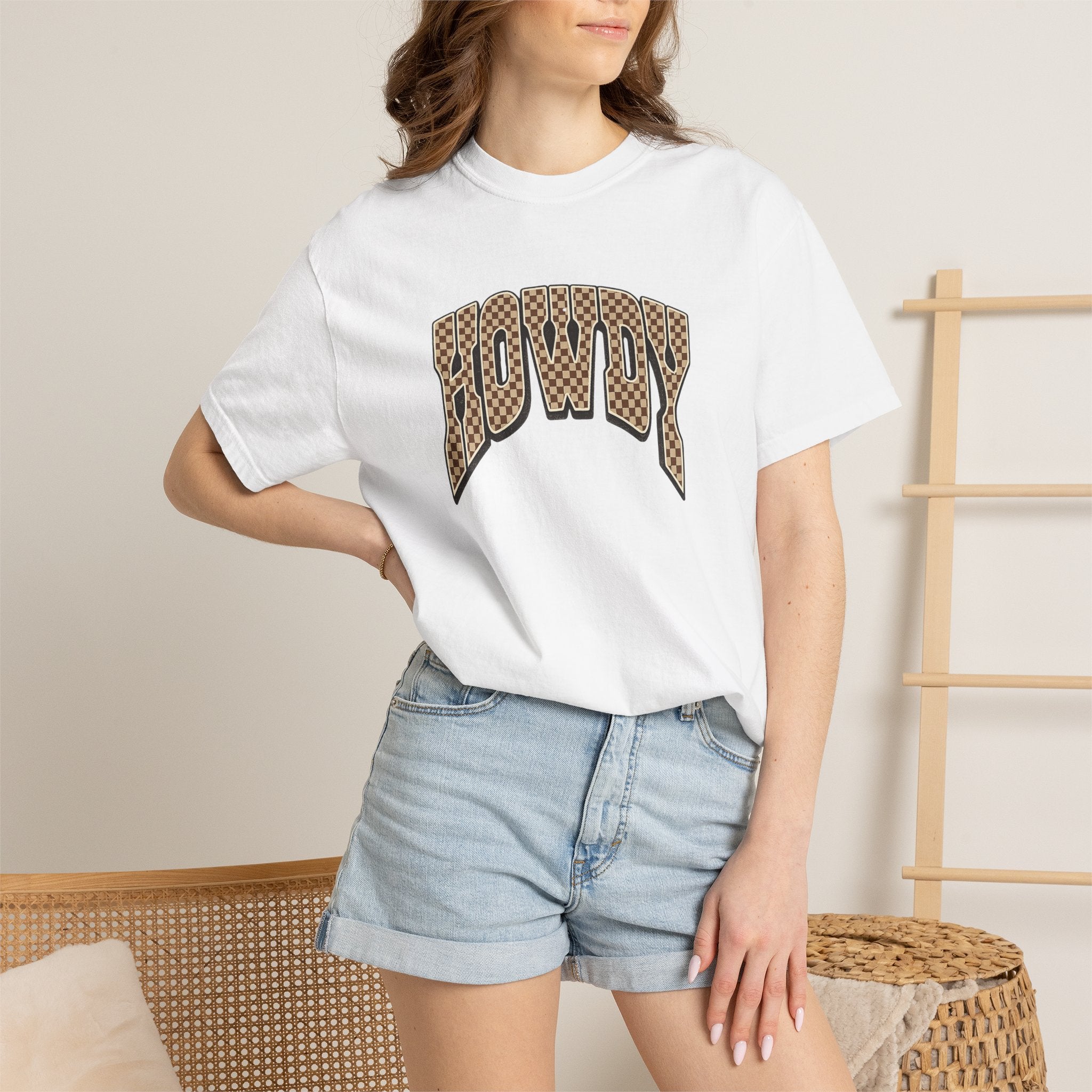 Howdy Checkerboard Graphic T-Shirt