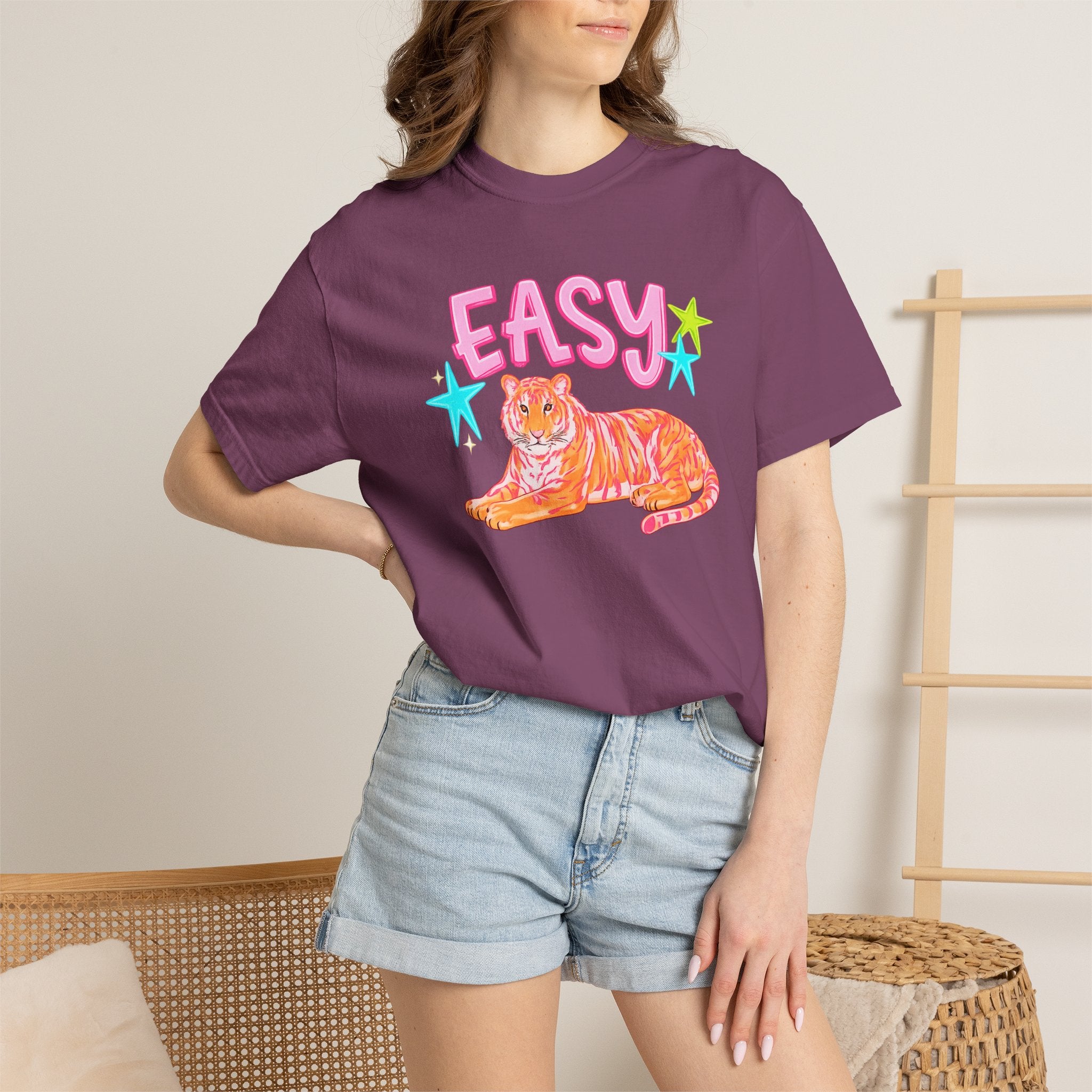 Easy Tiger T-Shirt — Retro Pink Tiger Graphic Tee