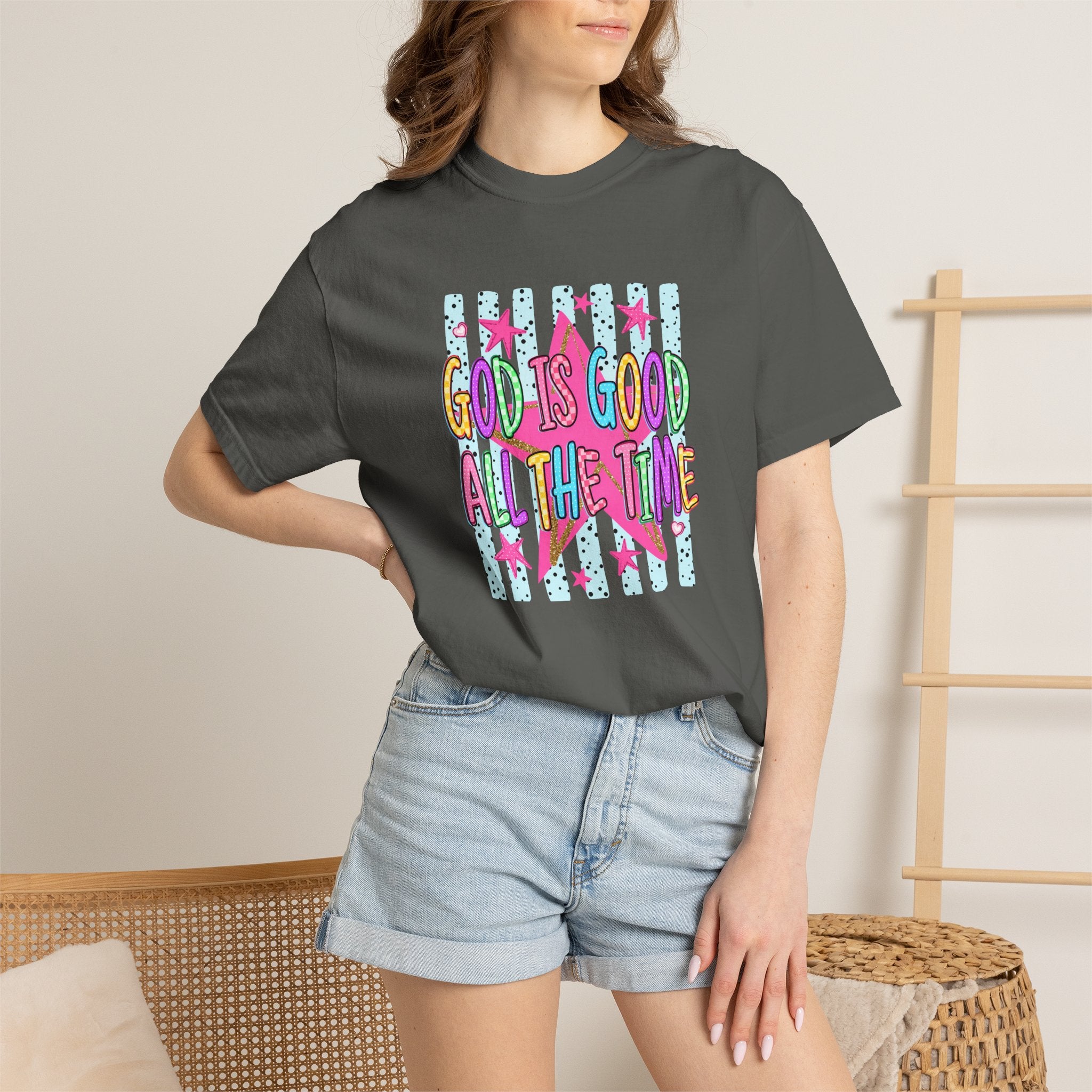 God Is Good All The Time T-Shirt — Colorful Faith Graphic Tee
