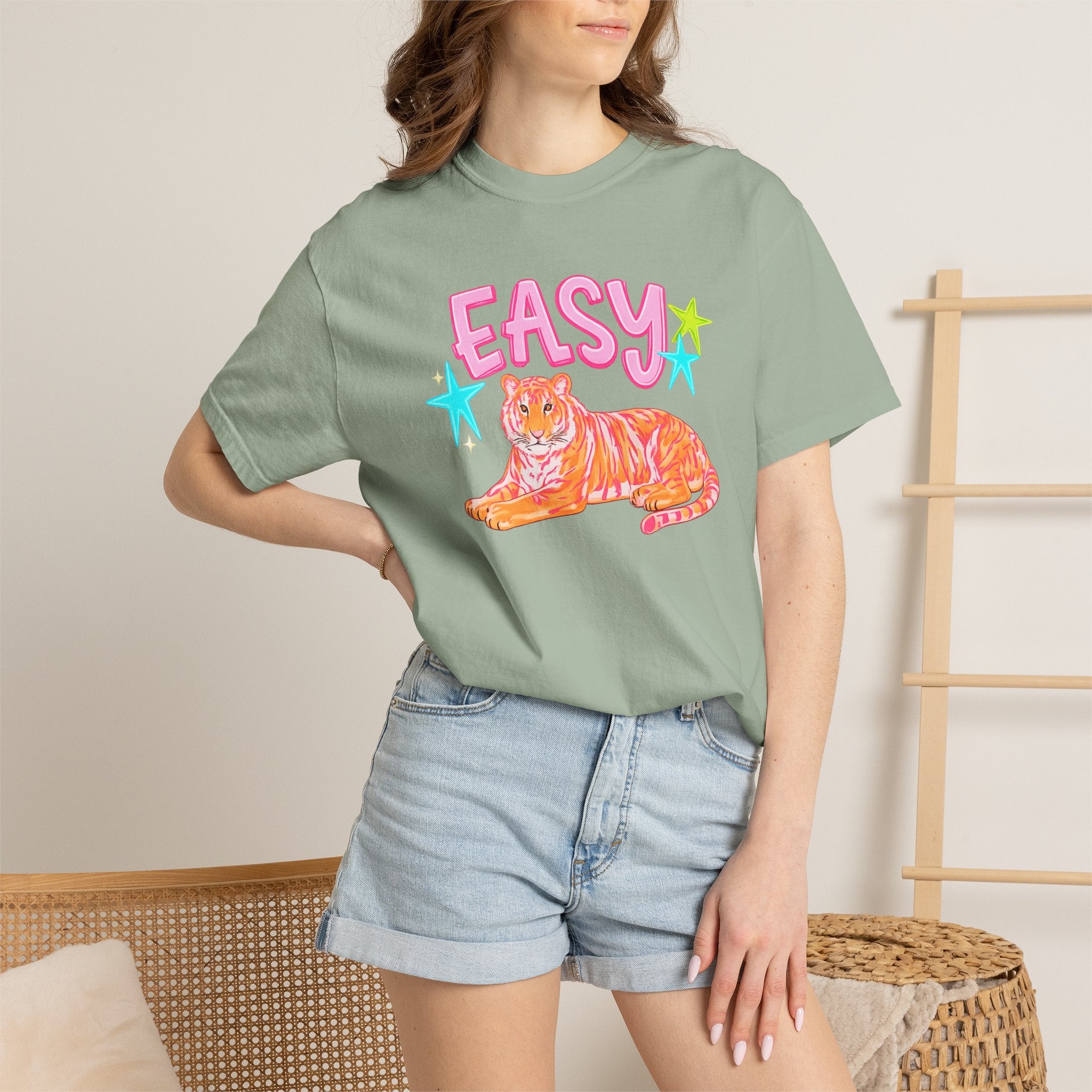 Easy Tiger T-Shirt — Retro Pink Tiger Graphic Tee