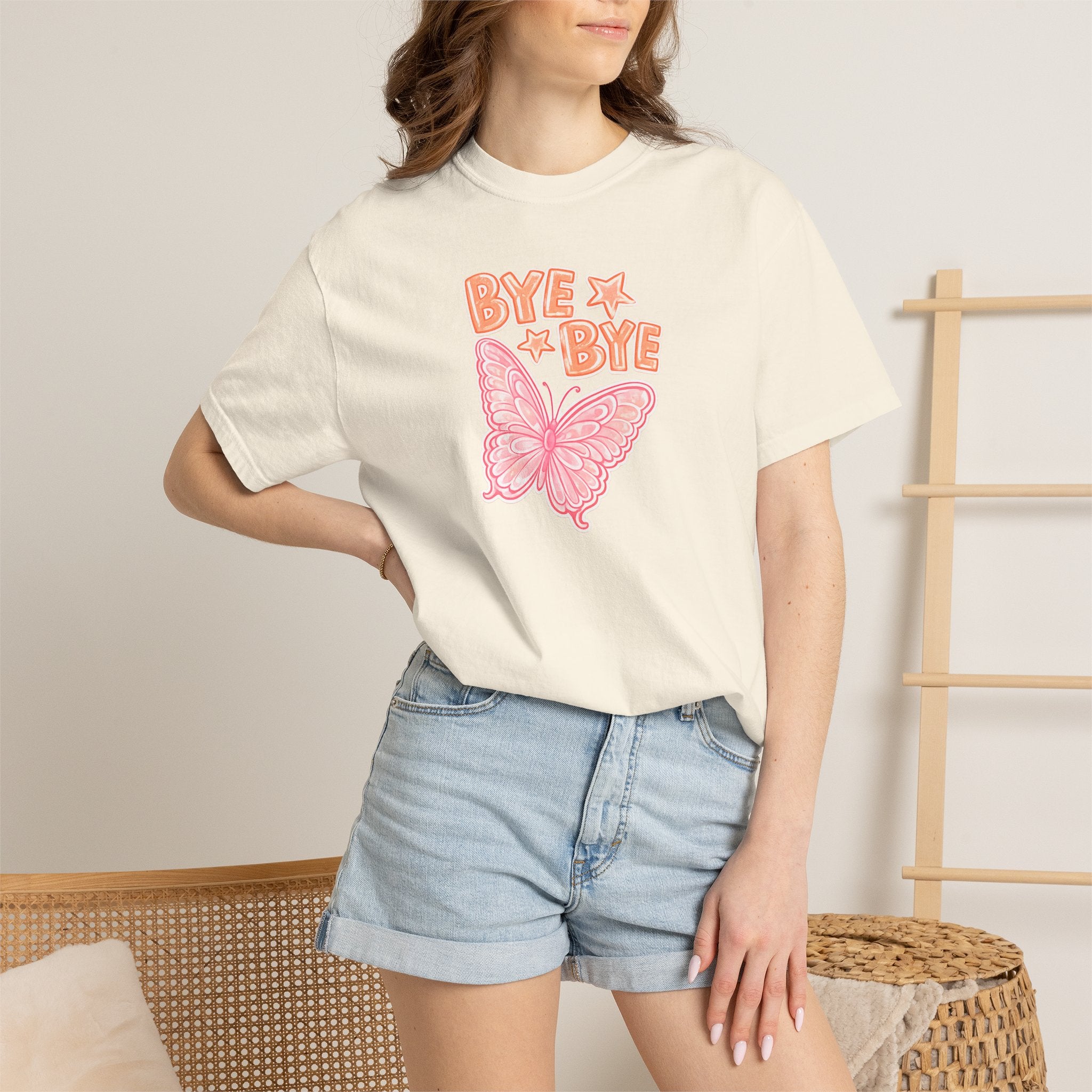 Bye Bye Butterfly T-Shirt — Retro Pink Graphic Tee