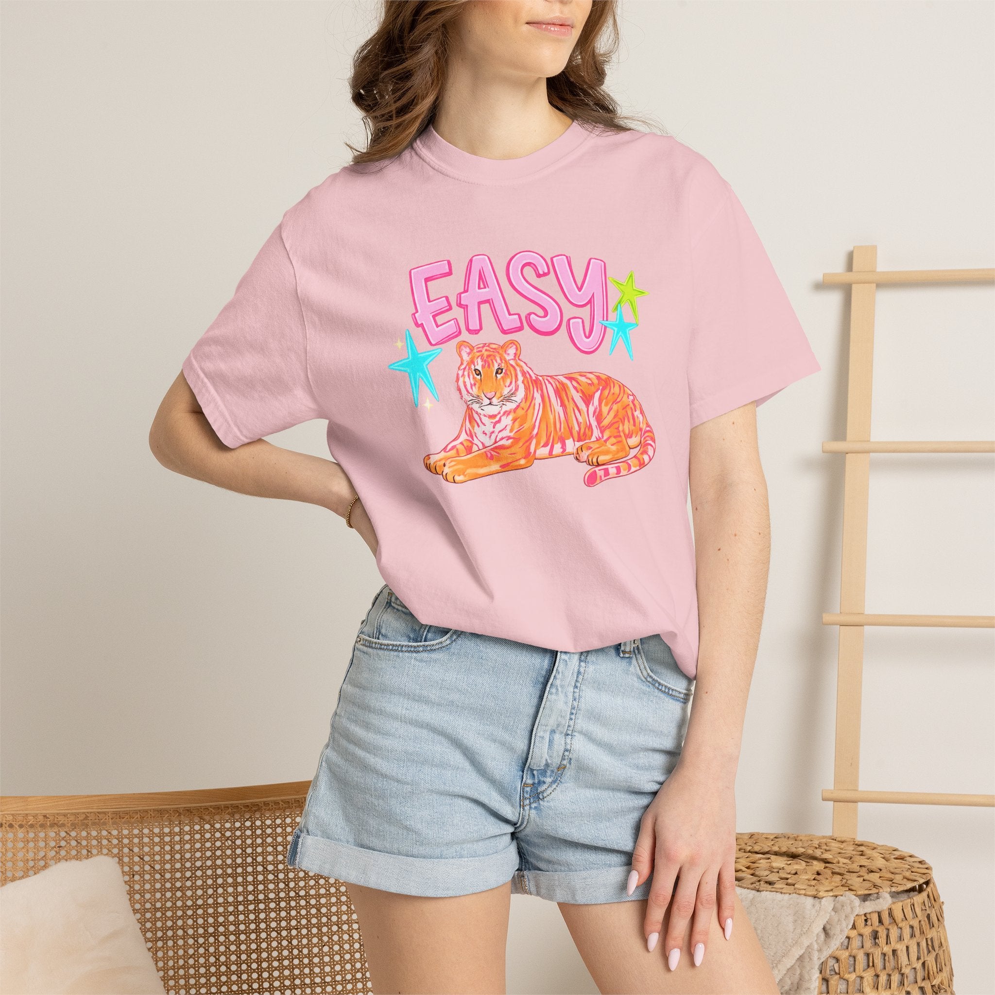 Easy Tiger T-Shirt — Retro Pink Tiger Graphic Tee