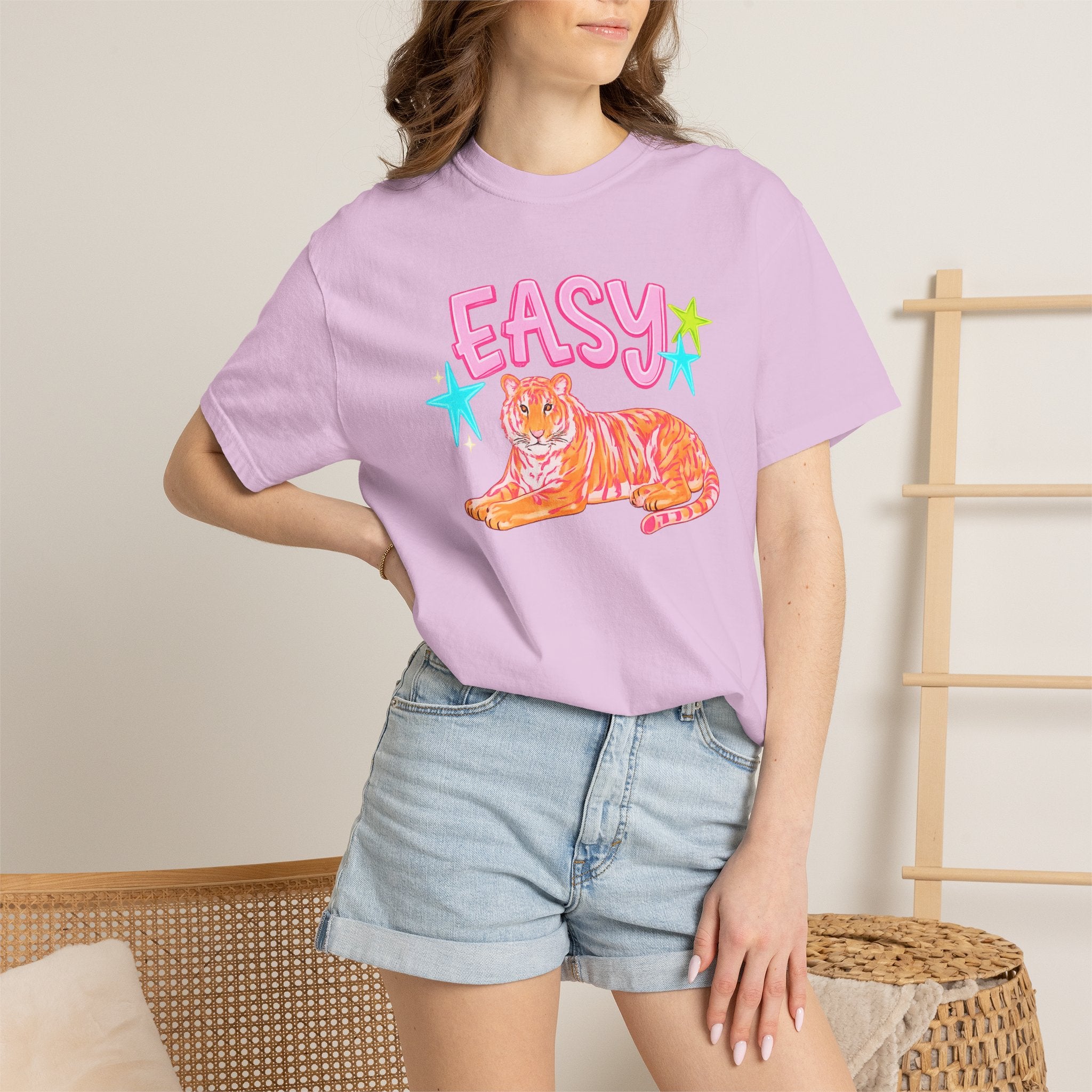 Easy Tiger T-Shirt — Retro Pink Tiger Graphic Tee