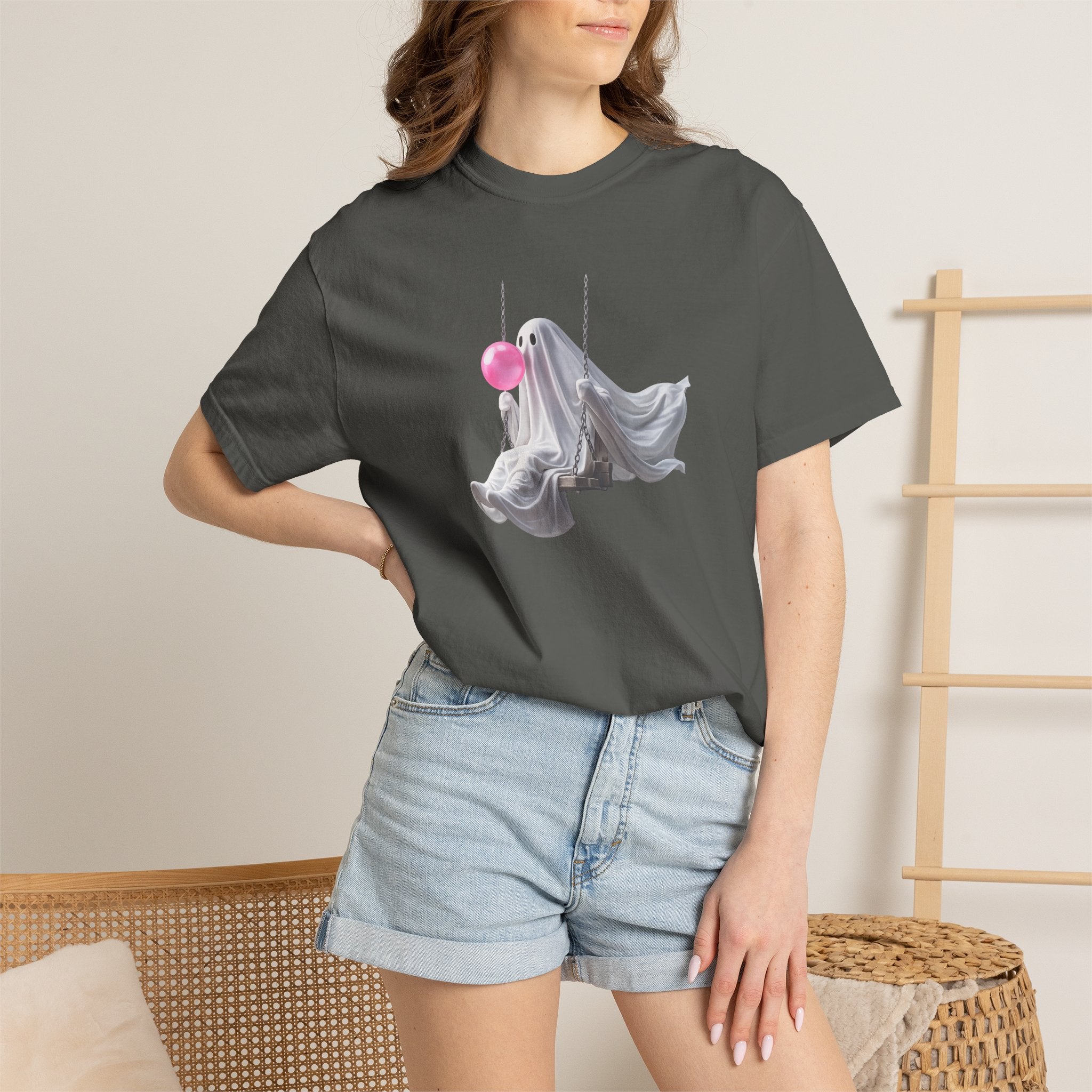 Ghosts on a Swing T‑Shirt — Playful Halloween Graphic Tee